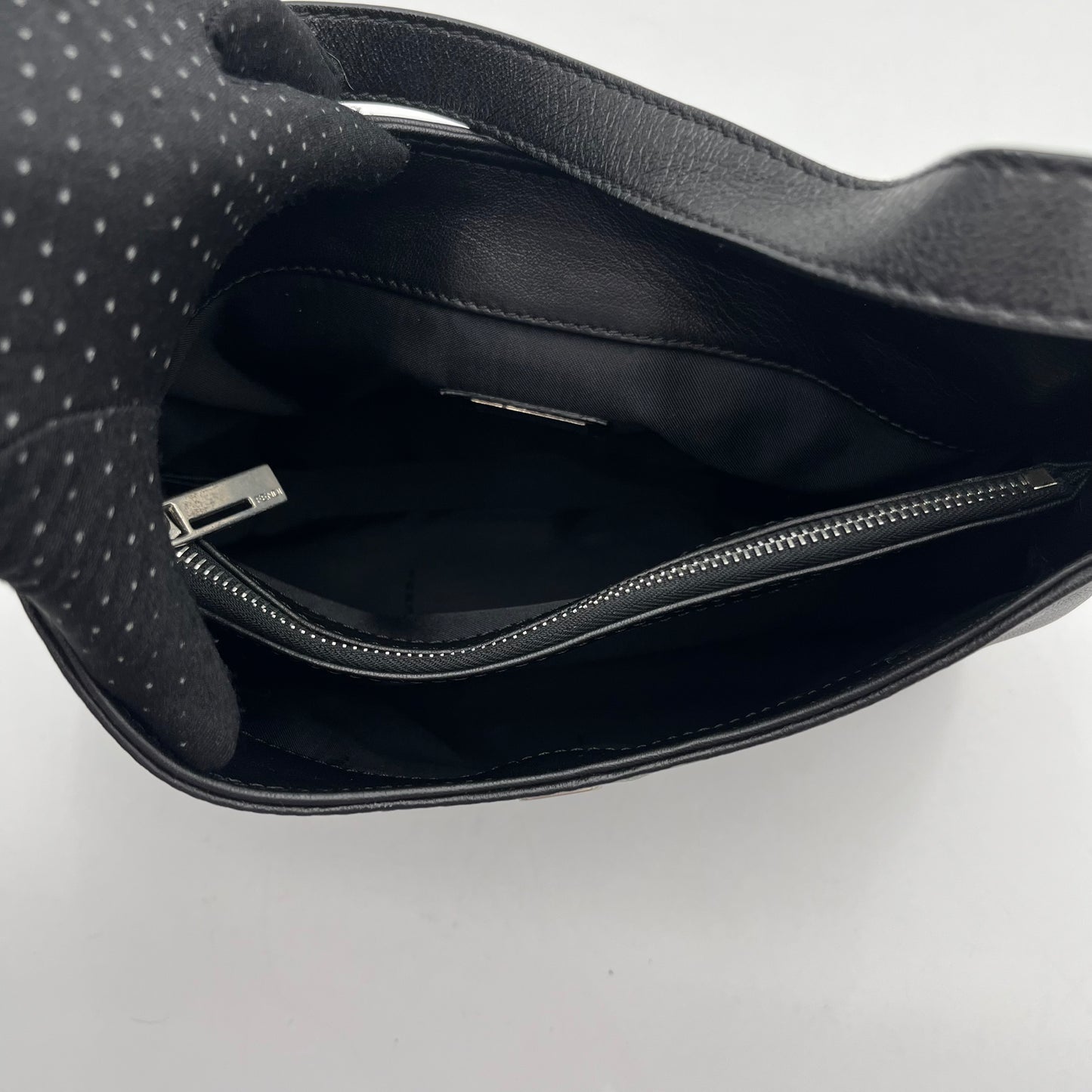 Fendi Black Leather Hobo Baguette