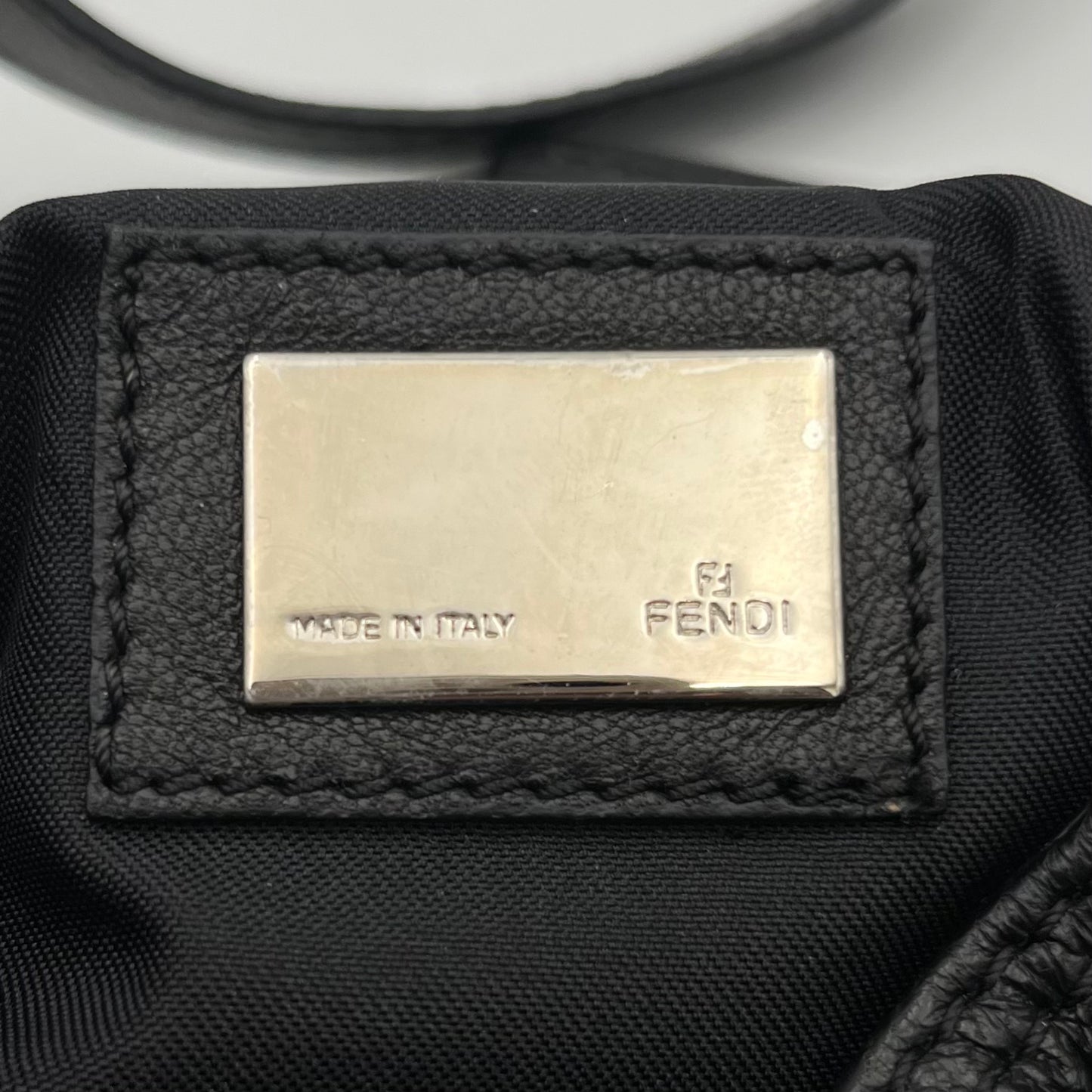 Fendi Black Leather Hobo Baguette