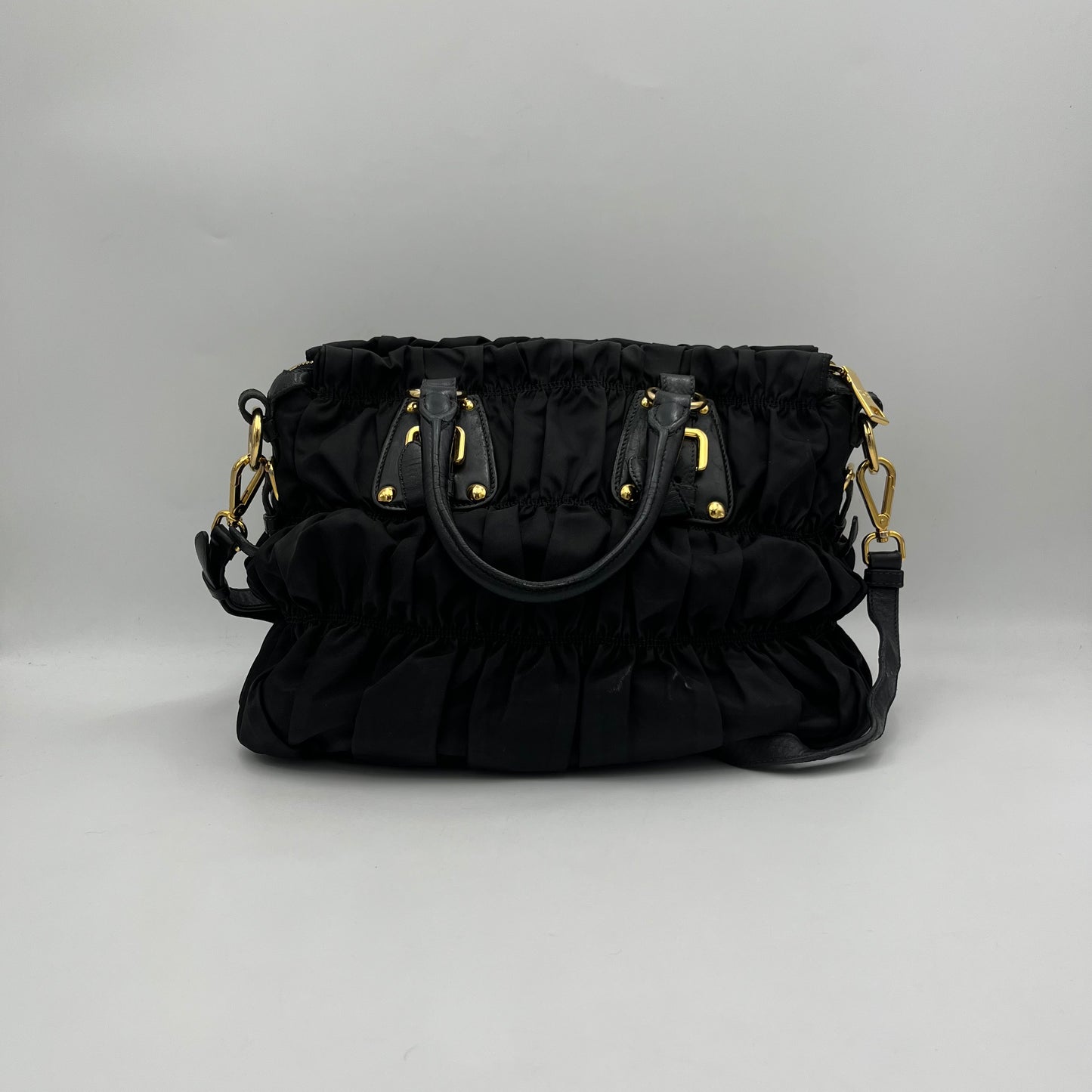 Prada Black Tessuto Gaufre Two-Way Bag