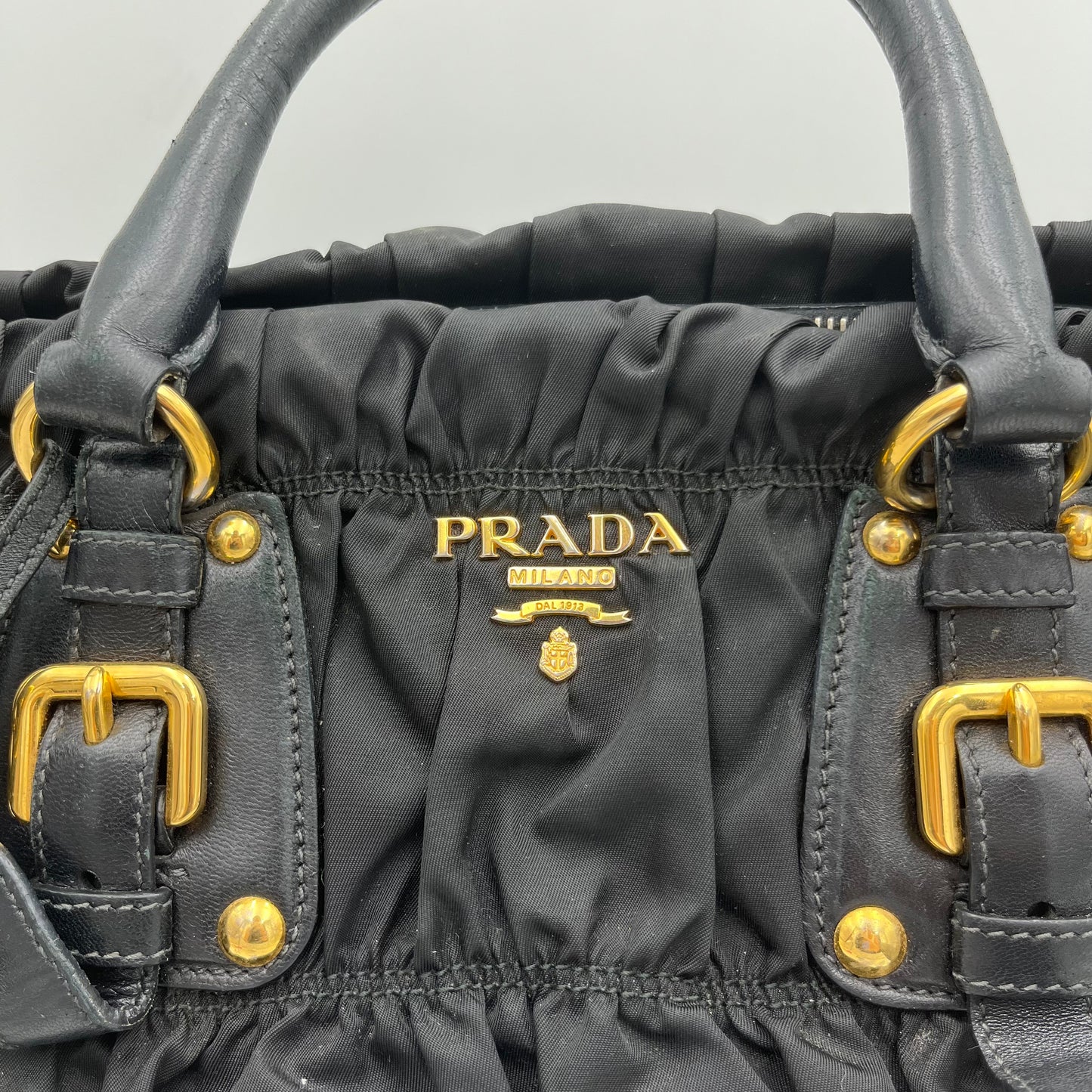 Prada Black Tessuto Gaufre Two-Way Bag