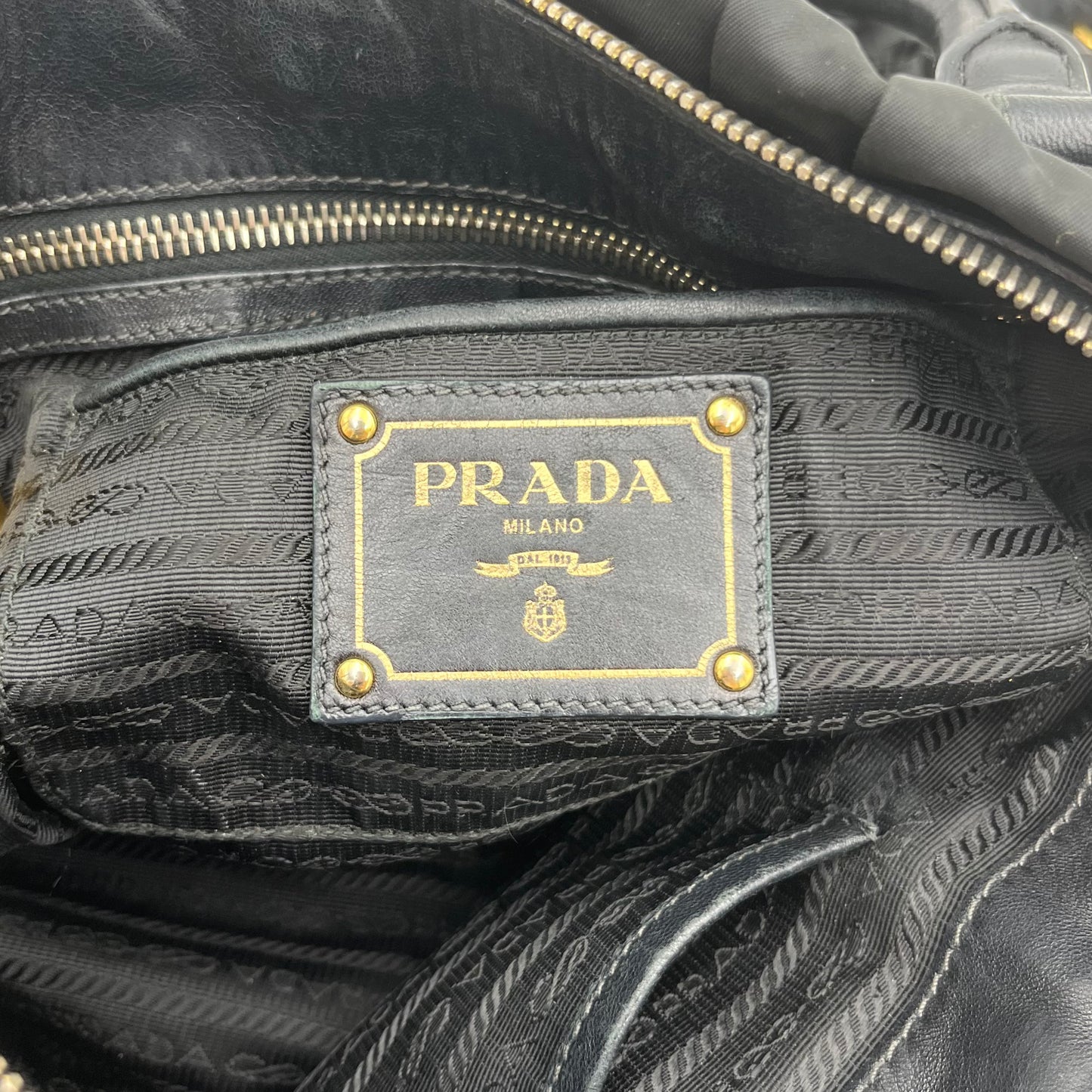 Prada Black Tessuto Gaufre Two-Way Bag