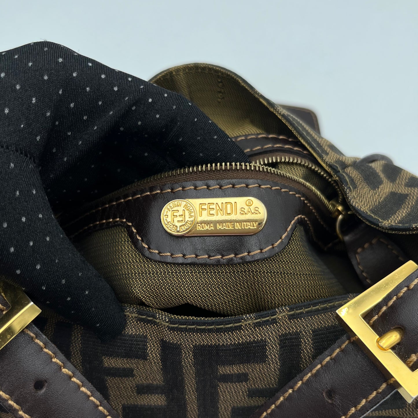 Fendi Tobacco Zucca Hobo Zucca Shoulder Bag