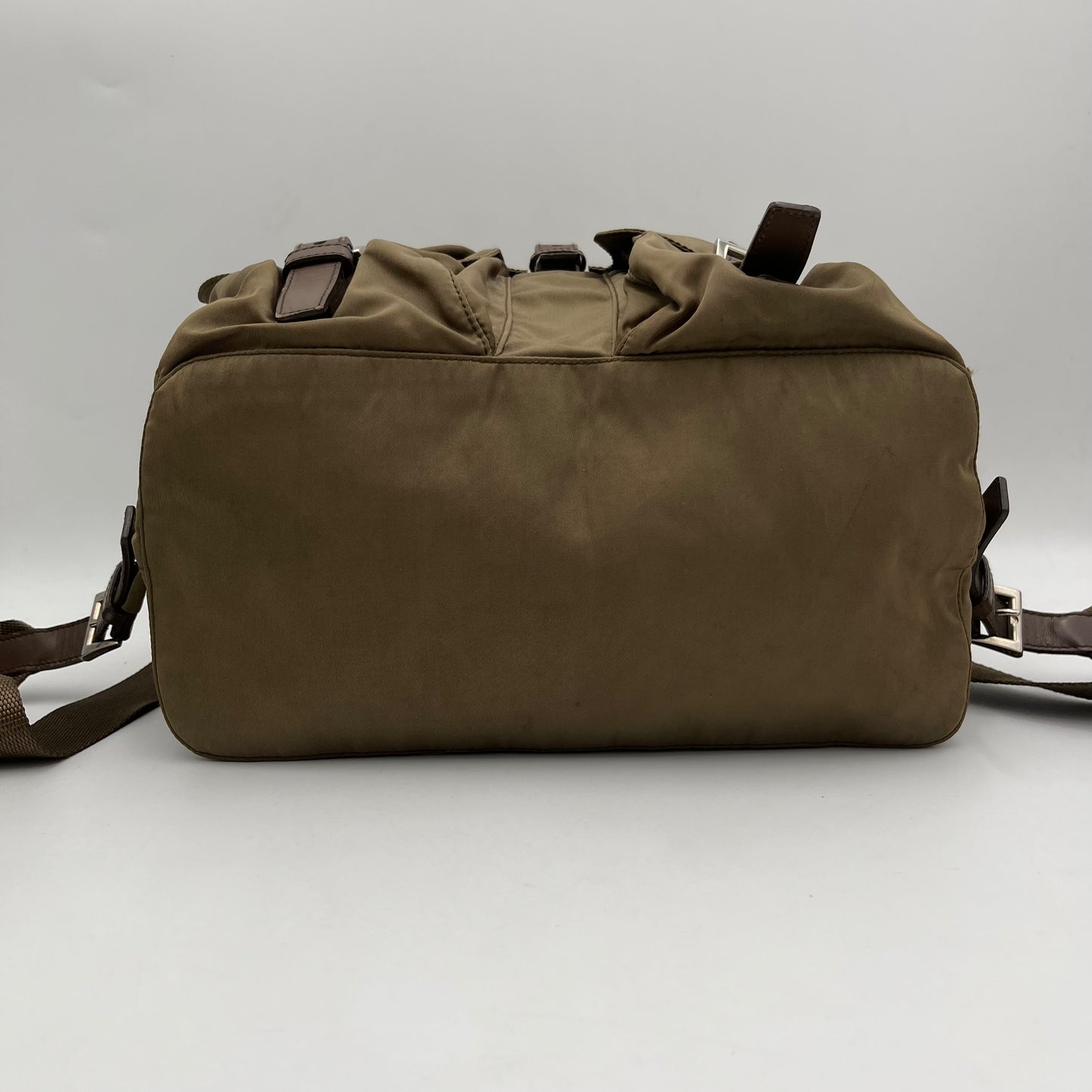 Prada Khaki Nylon Backpack