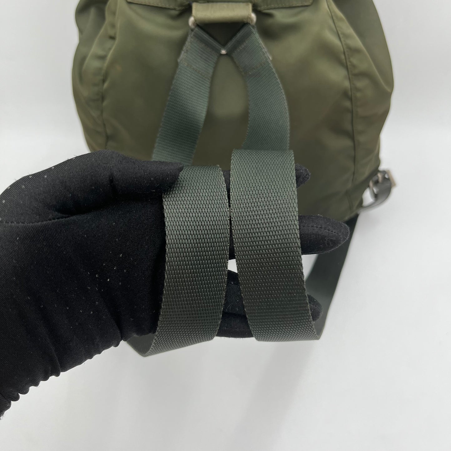 Prada Dark Green Nylon Medium Backpack
