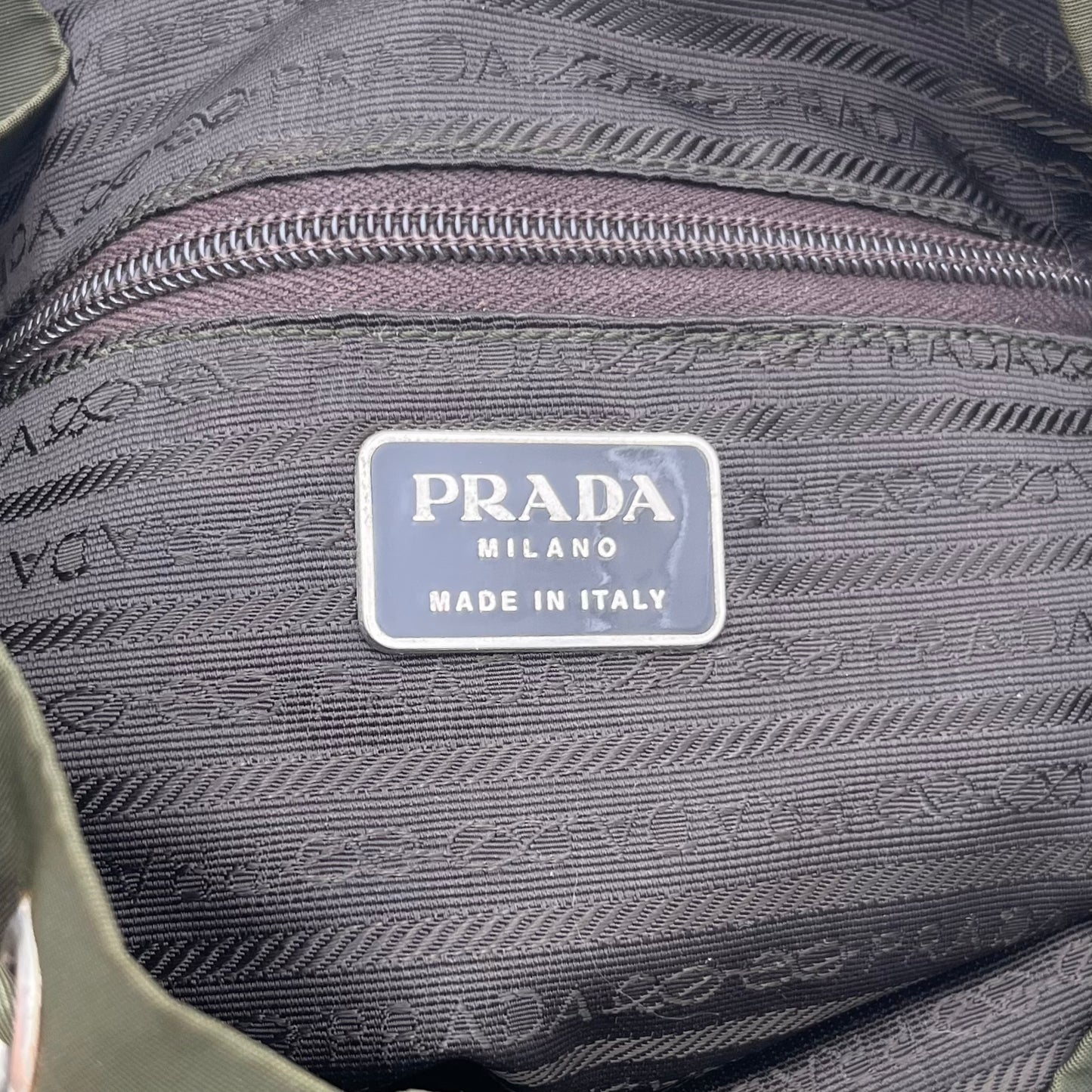 Prada Dark Green Nylon Medium Backpack