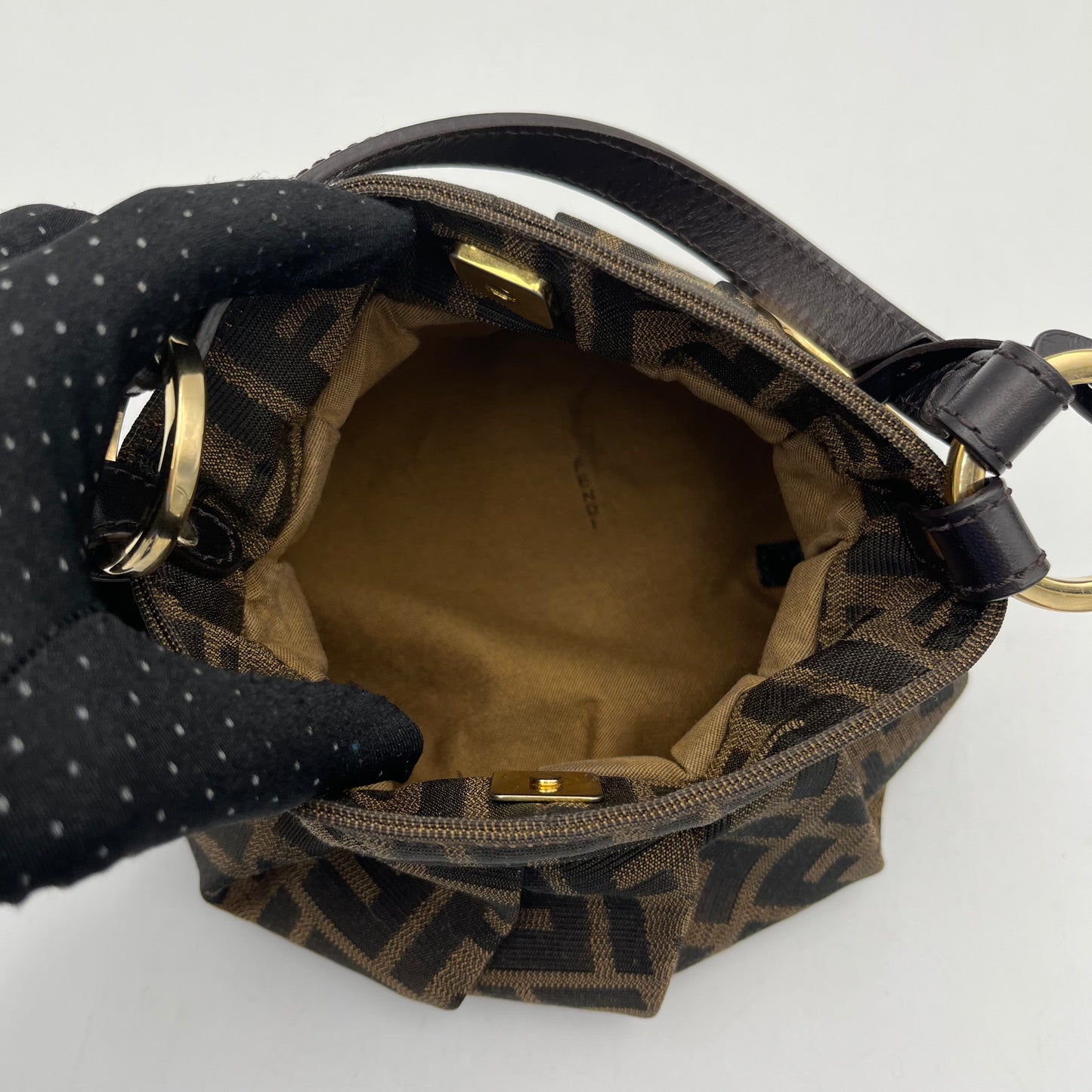 Fendi Tobacco Zucca Mini Chef Handbag