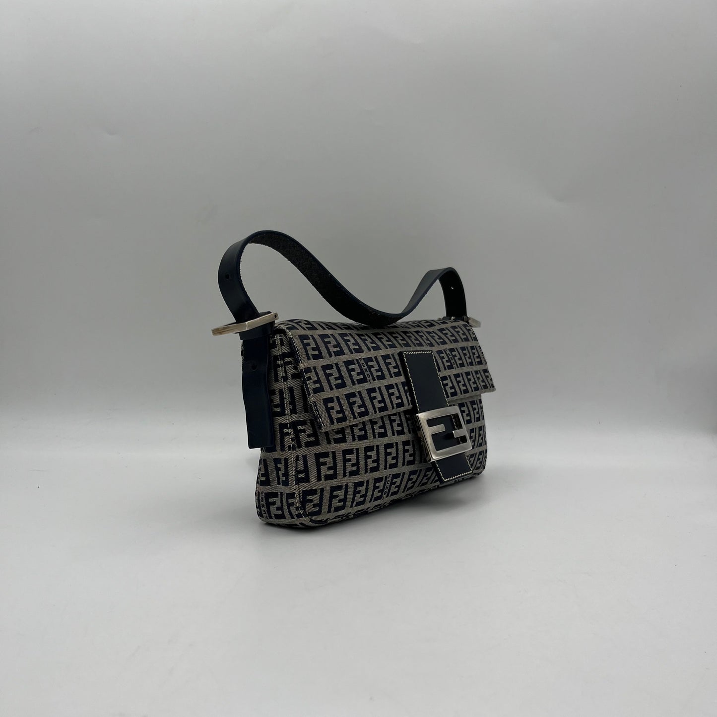 Fendi Dark Blue Zucchino Baguette
