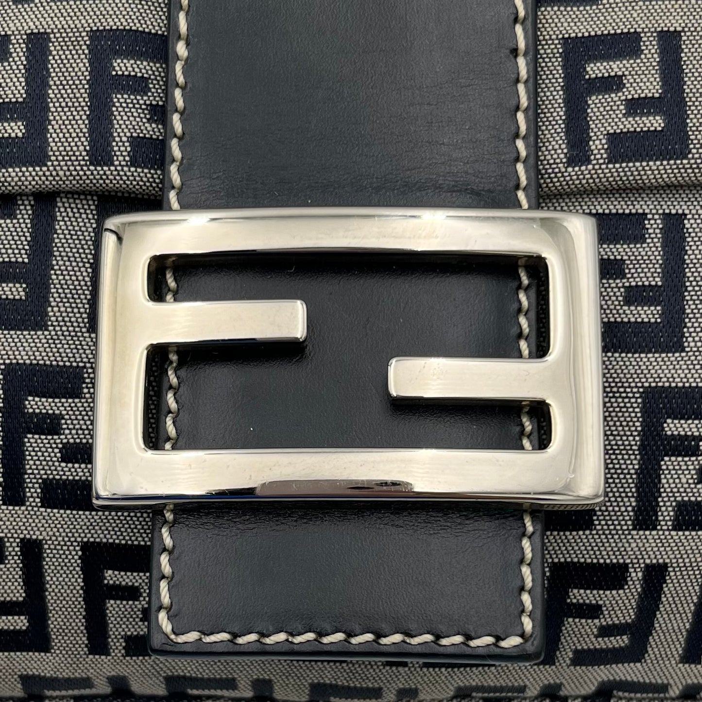 Fendi Dark Blue Zucchino Baguette