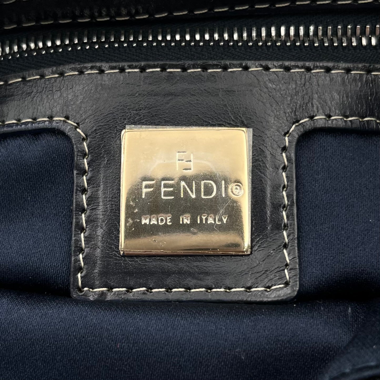 Fendi Dark Blue Zucchino Baguette