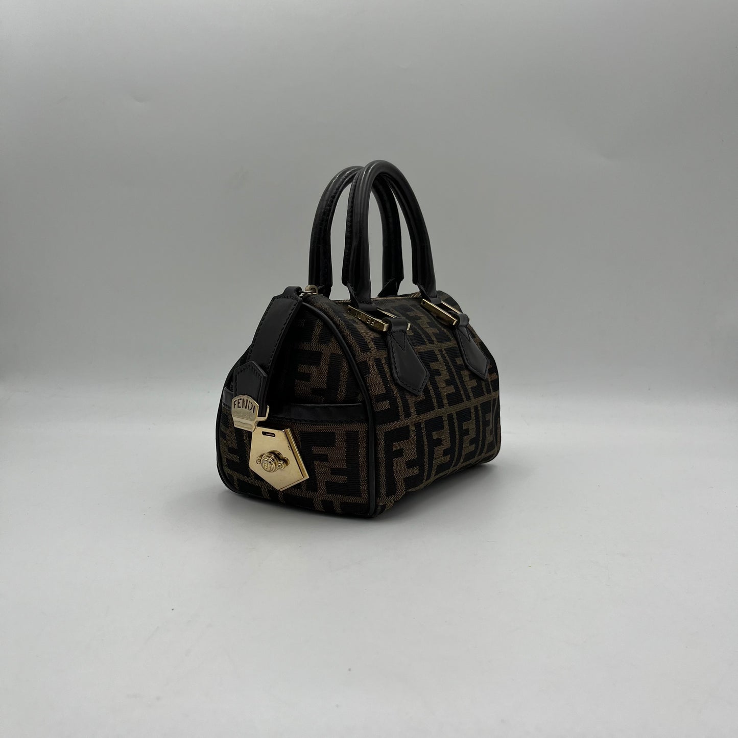 Fendi Tobacco Zucca Mini Boston