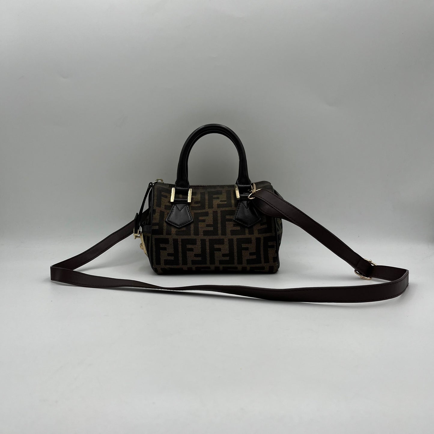 Fendi Tobacco Zucca Mini Boston