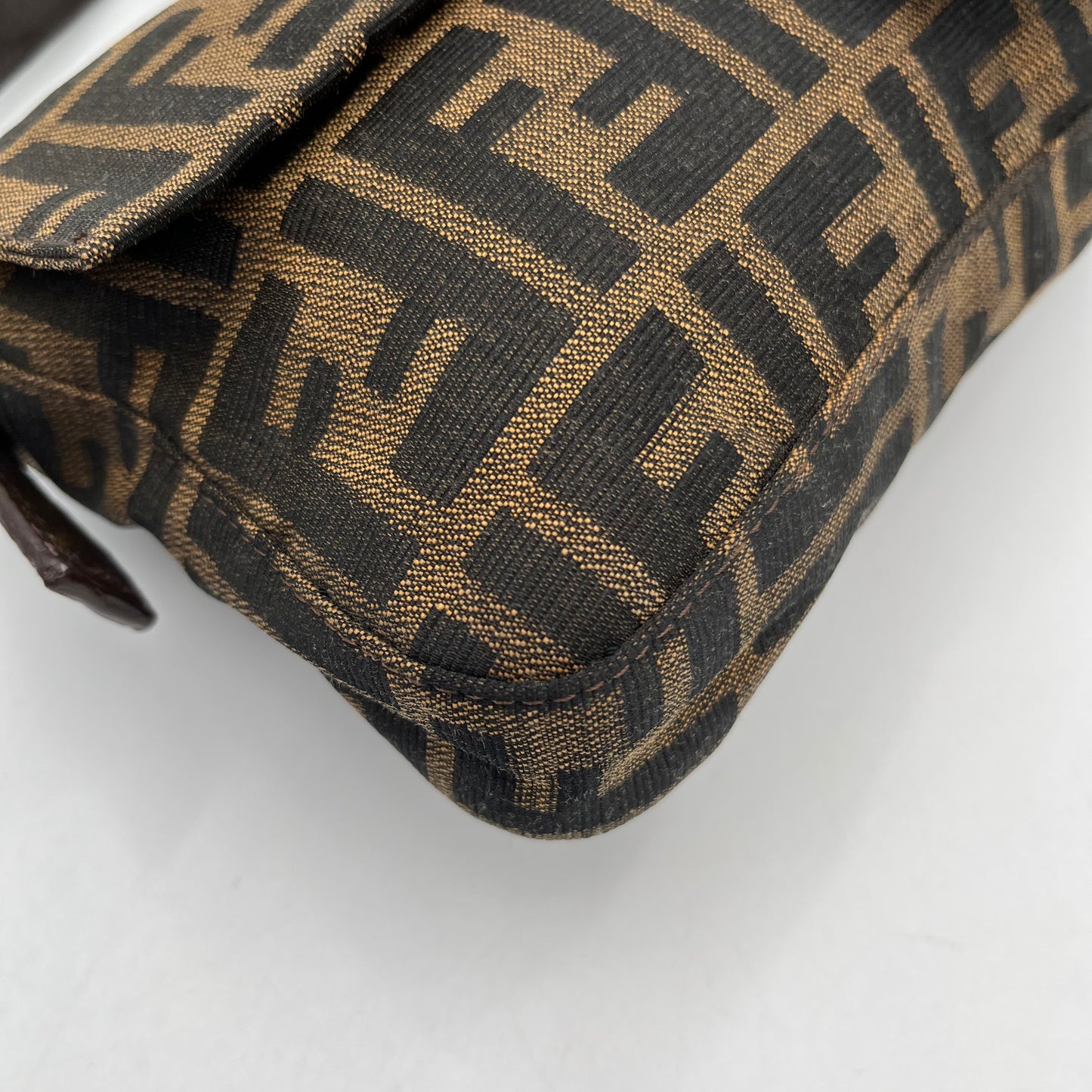 Fendi Brown Zucchino Mamma Baguette GHW