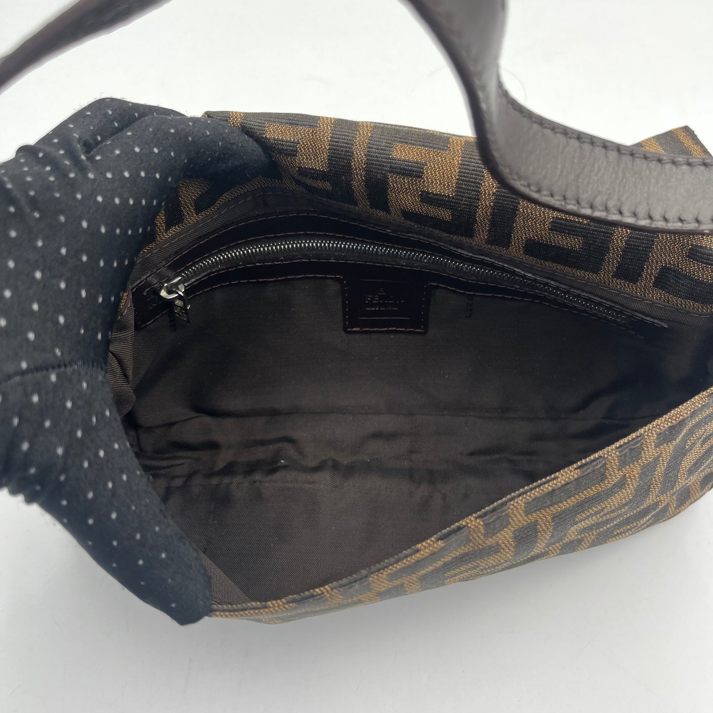 Fendi Brown Zucchino Mamma Baguette GHW