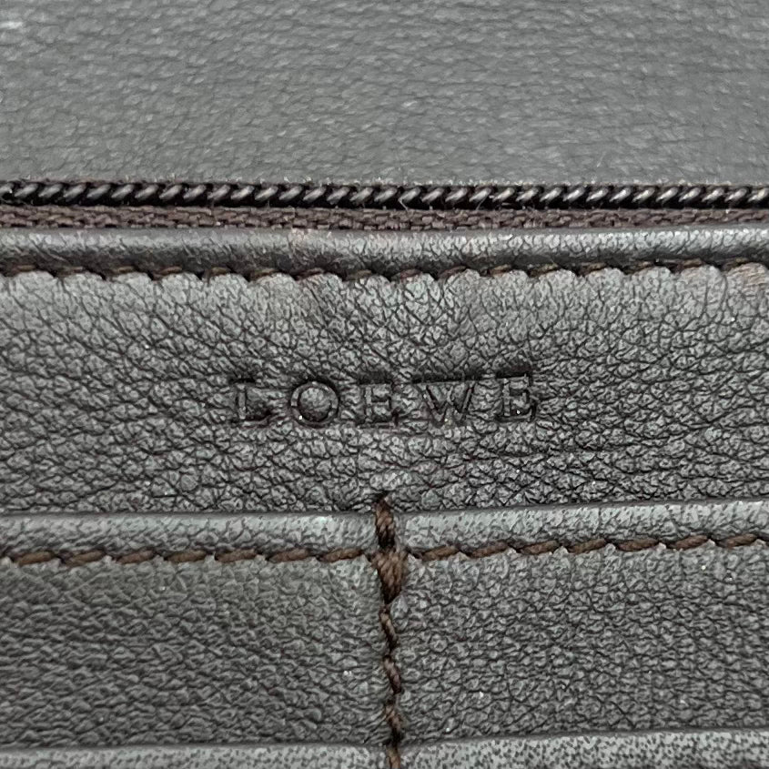 Loewe Red Leather Anagram Bifold Long Wallet