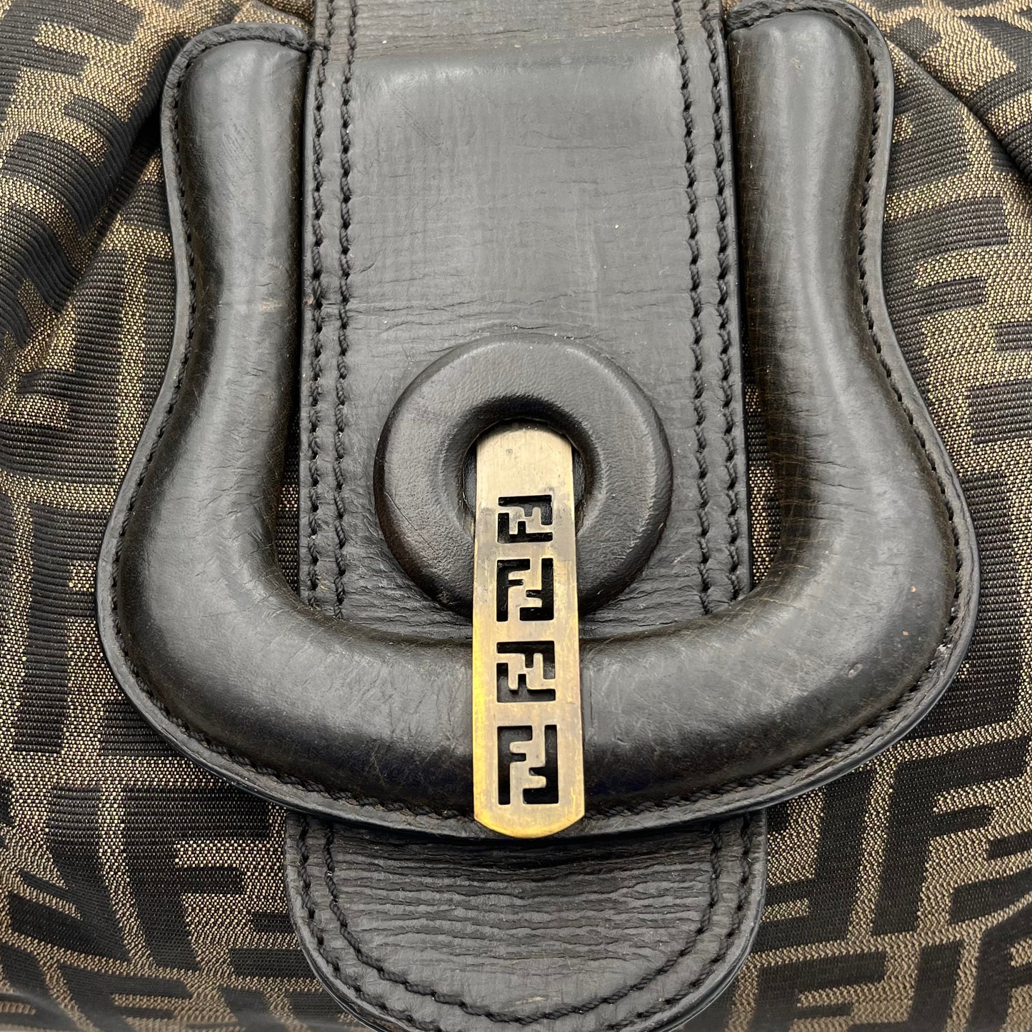 Fendi Tobacco Zucca Borsa Hobo Shoulder Bag