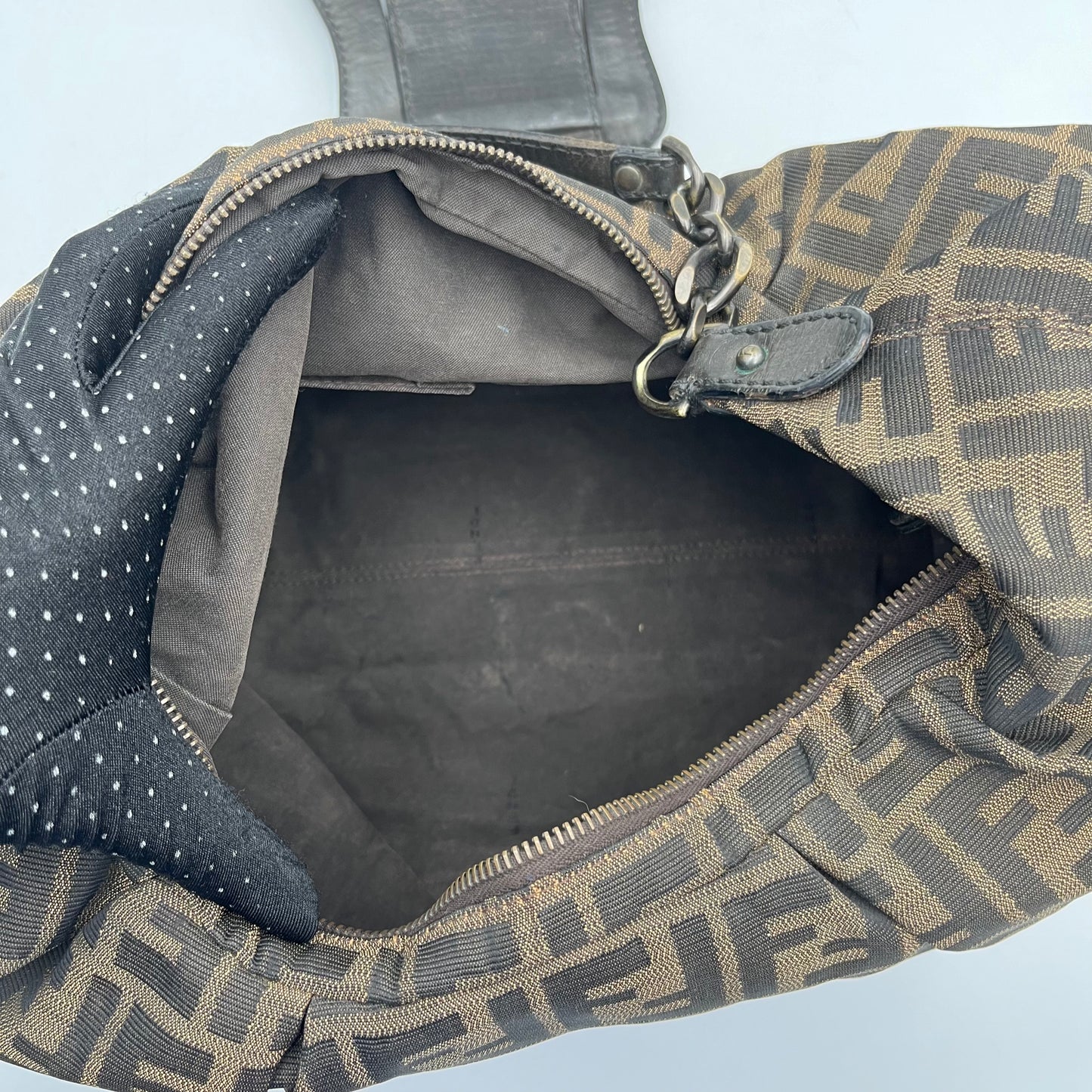 Fendi Tobacco Zucca Borsa Hobo Shoulder Bag