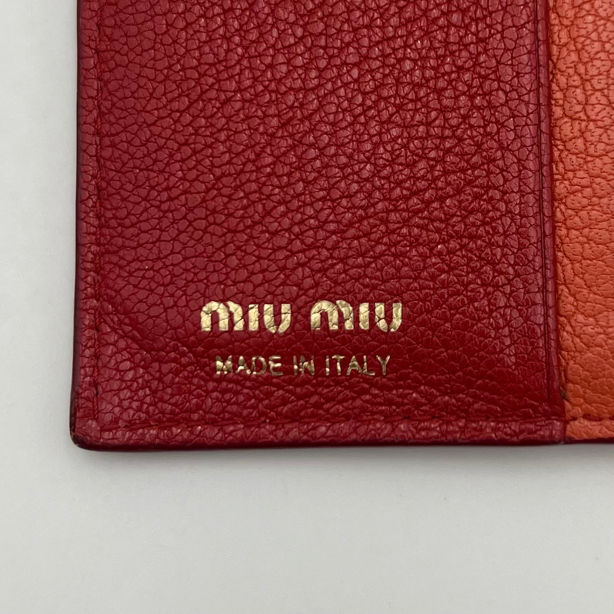 Miu Miu Red Leather Bifold Short Wallet