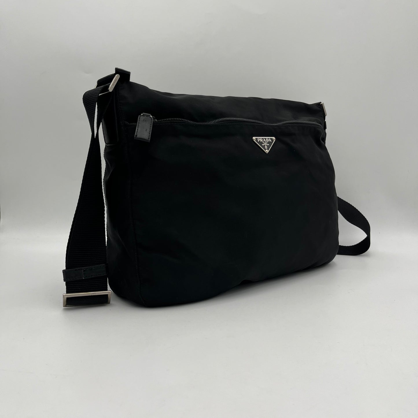 Prada Black Nylon Messenger Crossbody