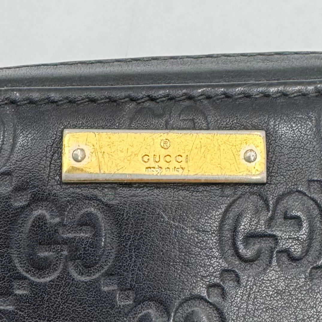 Gucci Black Guccissima Leather Large Zippy Long Wallet