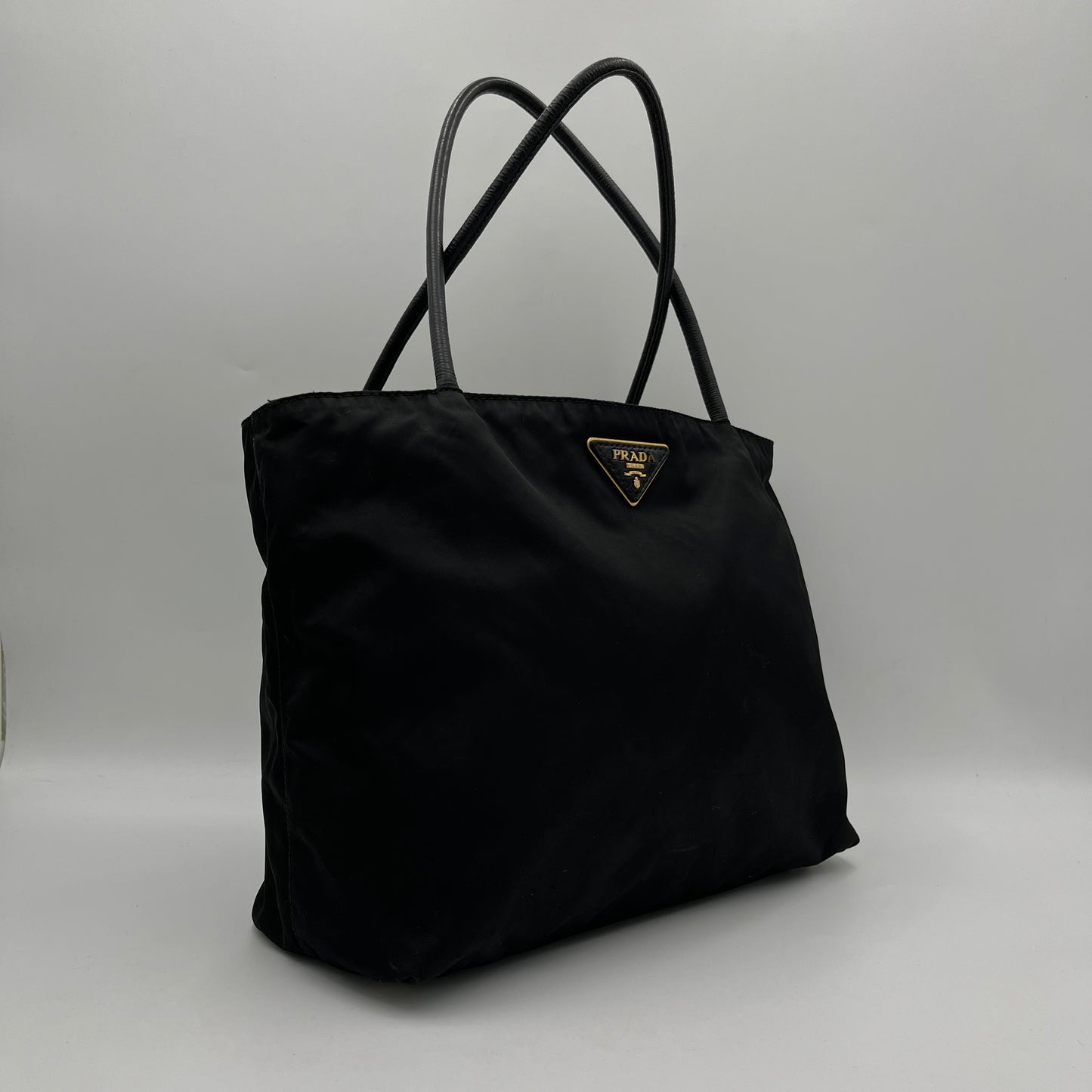 Prada Black Nylon x Leather Tote