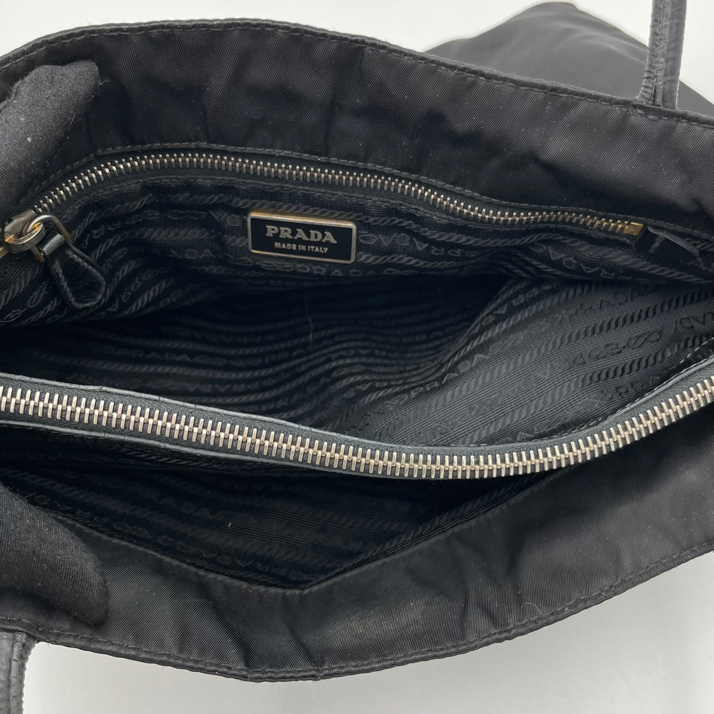 Prada Black Nylon x Leather Tote