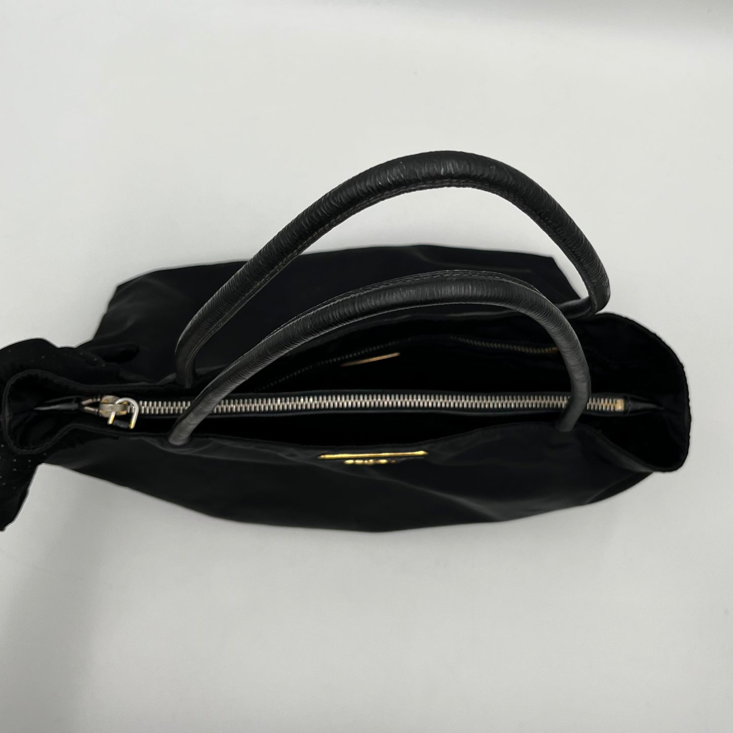 Prada Black Nylon x Leather Tote