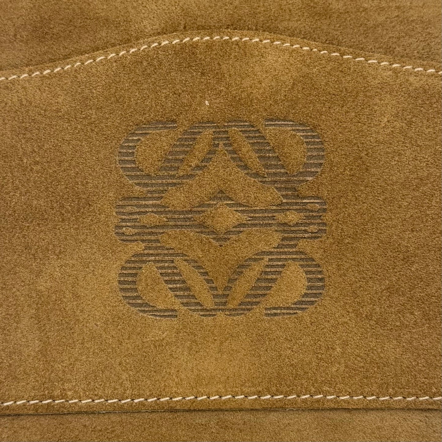 Loewe Beige Suede Anagram Trifold Organizer