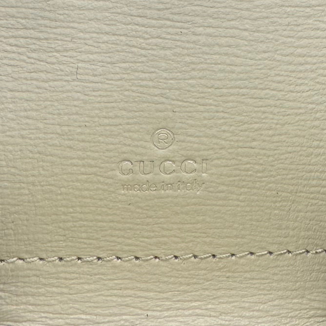 Gucci Monogram PVC White Leather 1955 Horsebit Oval Coin Purse