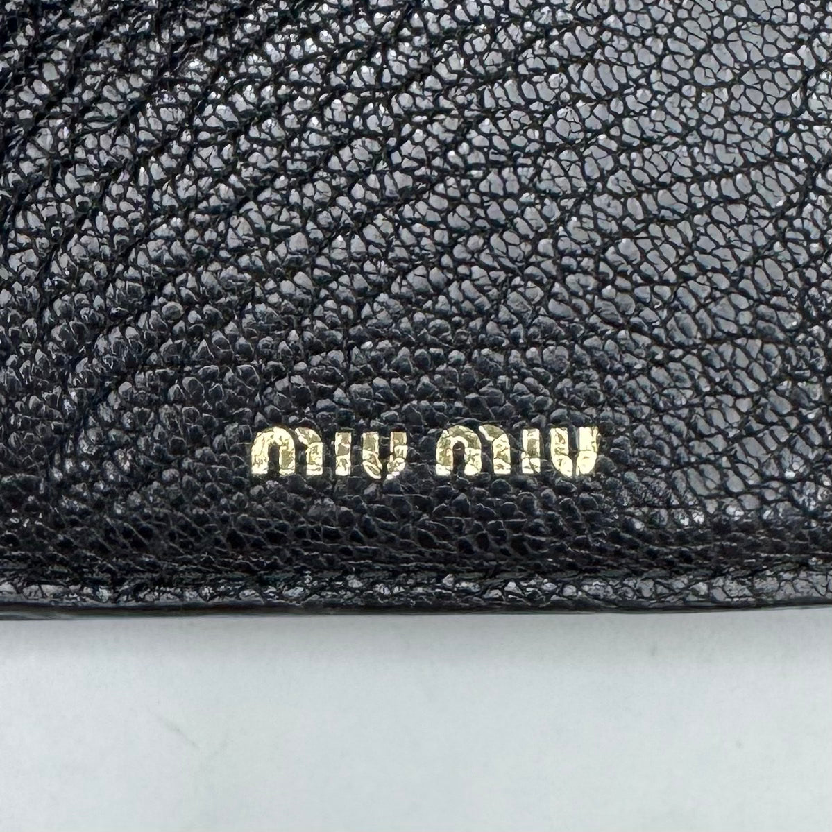 Miu Miu Black Pink Leather Trifold Mini Wallet GHW