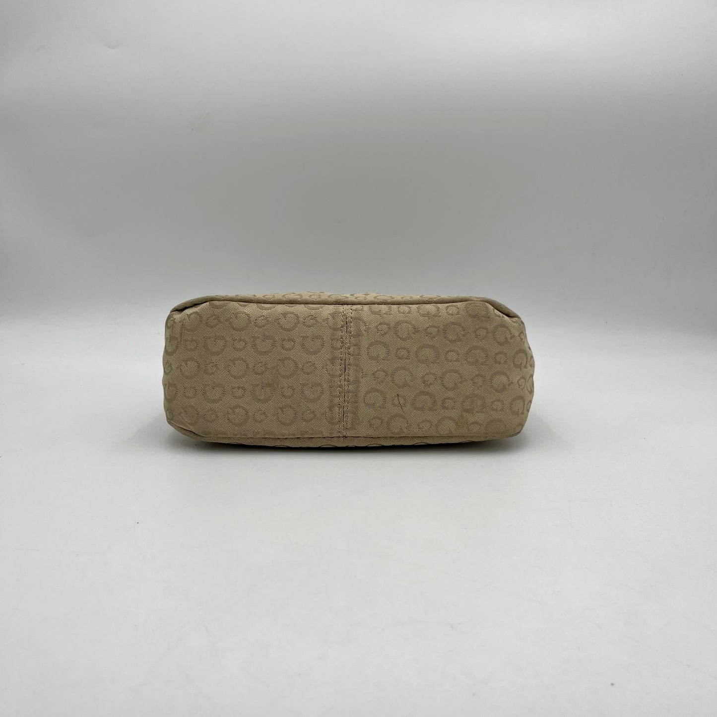 Guess Beige Monogram Bedazzled G Baguette
