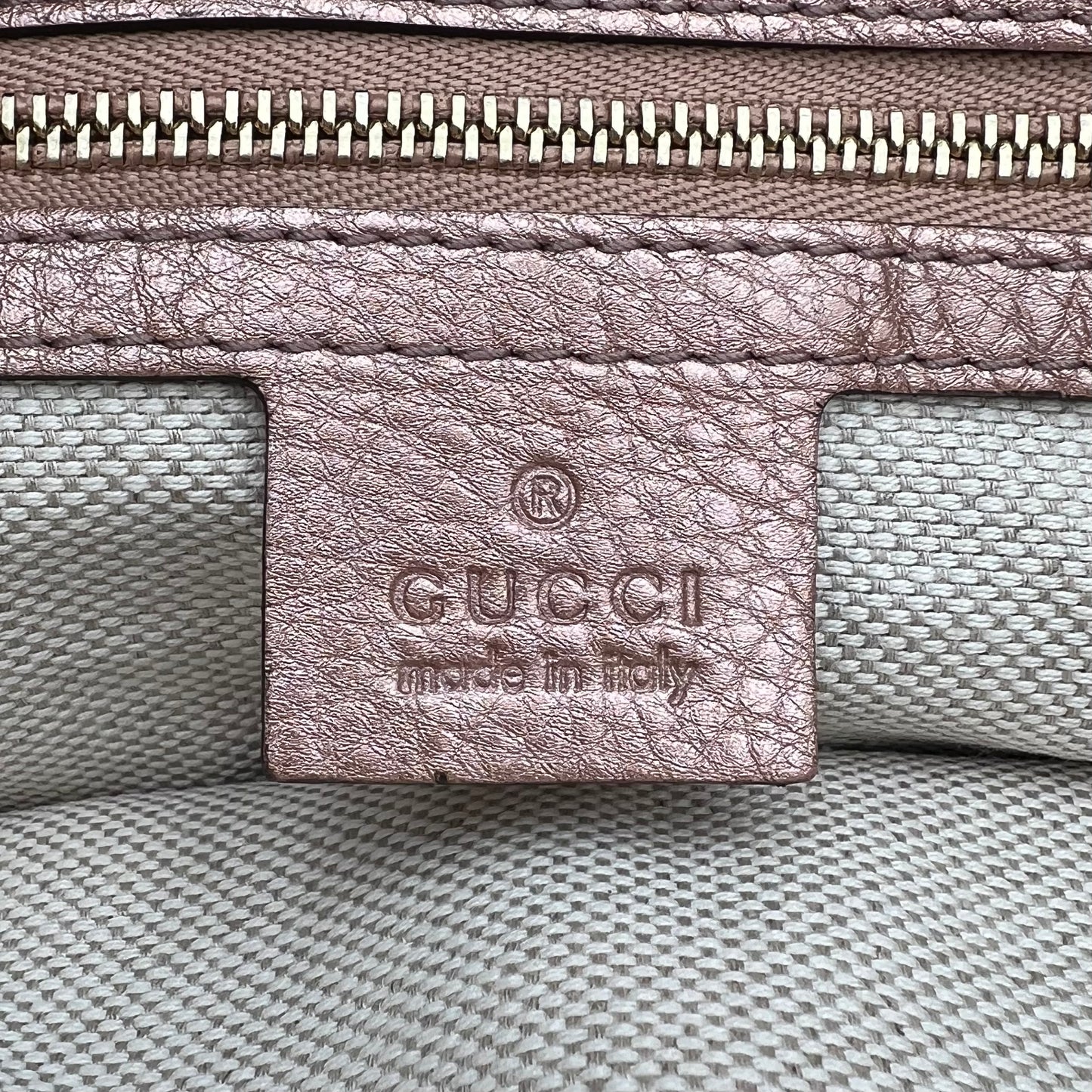 Gucci Japan Exclusive Metallic Pink Soho Two-Way Bag