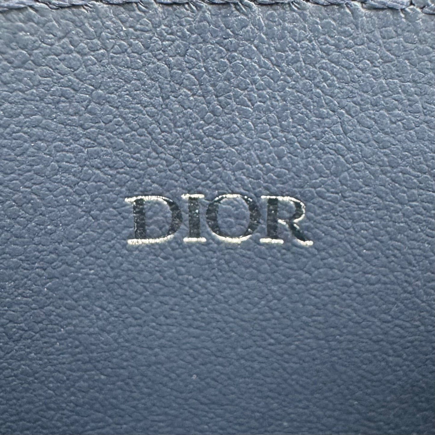 Christian Dior Navy Blue Gravity Outline Leather Card Holder