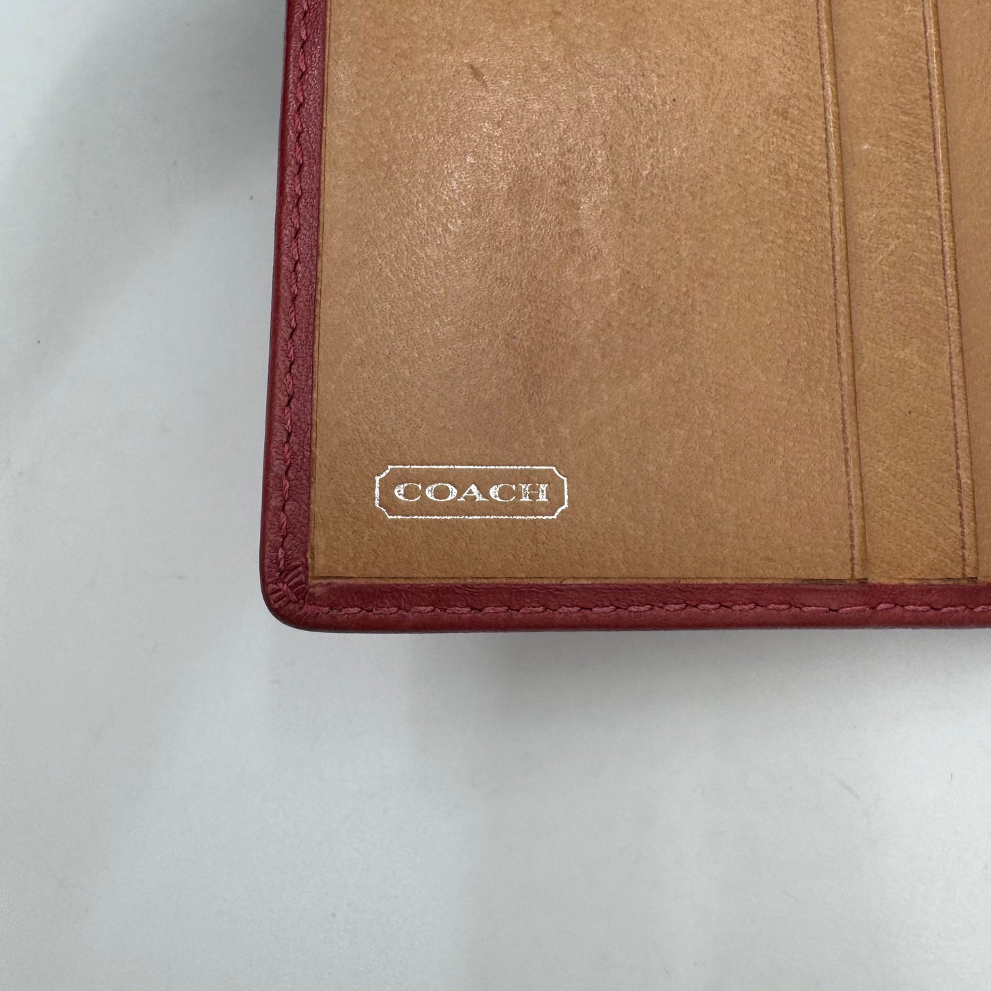 Coach Vintage Pink Leather Legacy Buckle Bifold Short Wallet