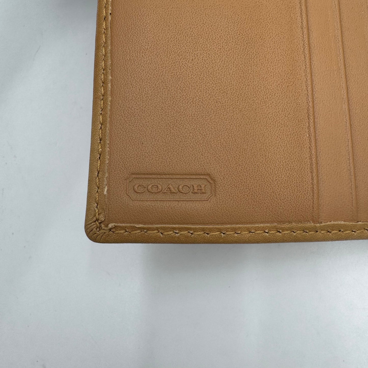 Coach Vintage Tan Brown Leather Soho Buckle Bifold Short Wallet