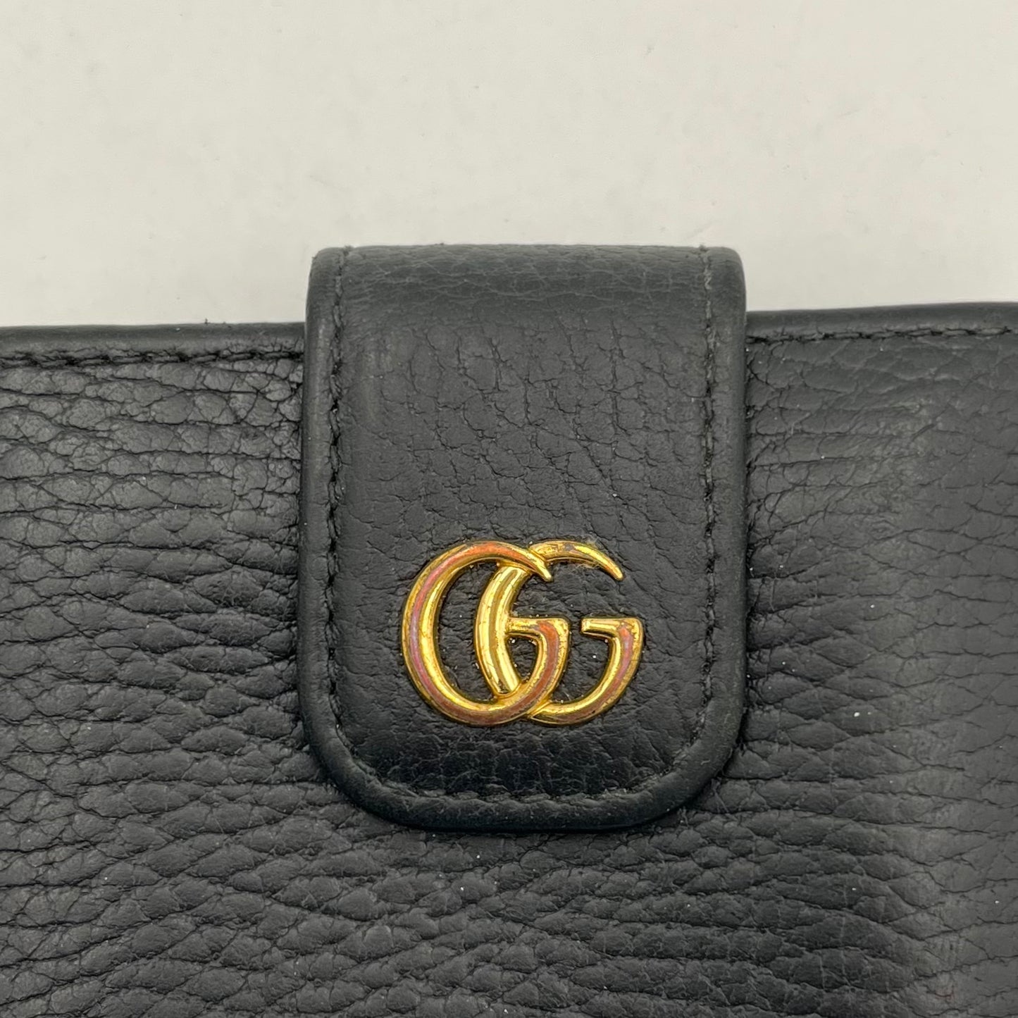 Gucci GG Marmont Black Leather Short Compact Wallet
