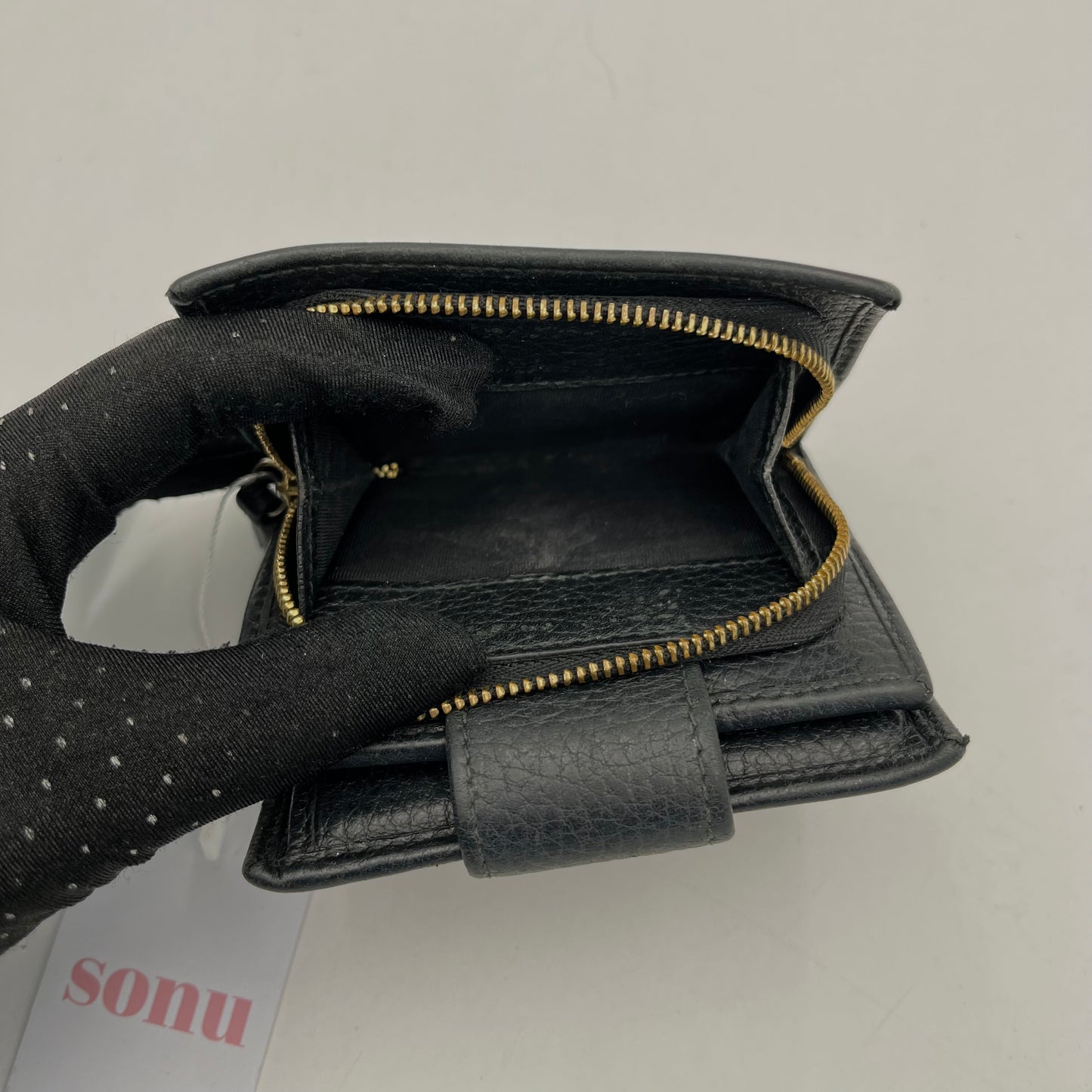 Gucci GG Marmont Black Leather Short Compact Wallet