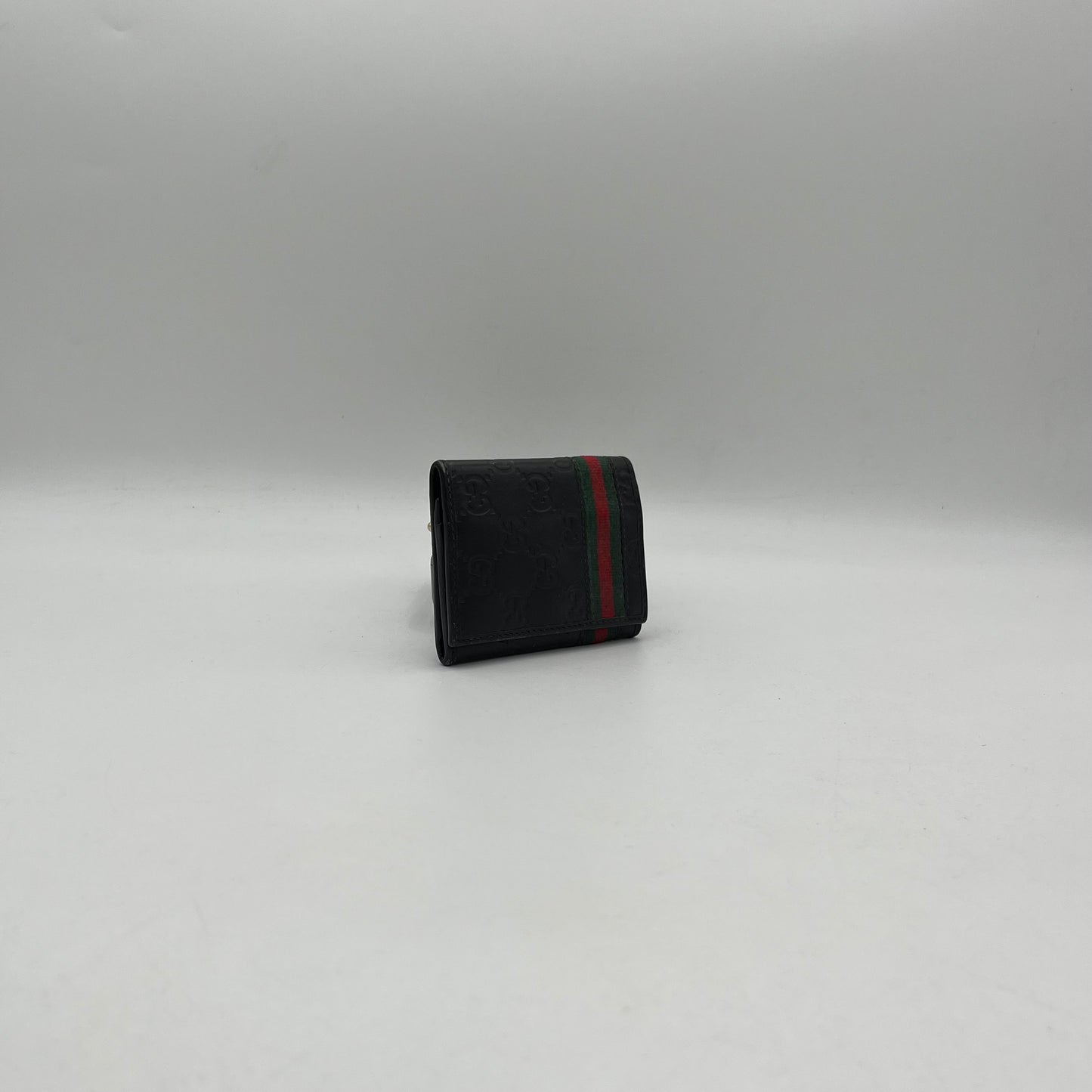 Gucci Black Guccissima Sherryline Bifold Cardholder
