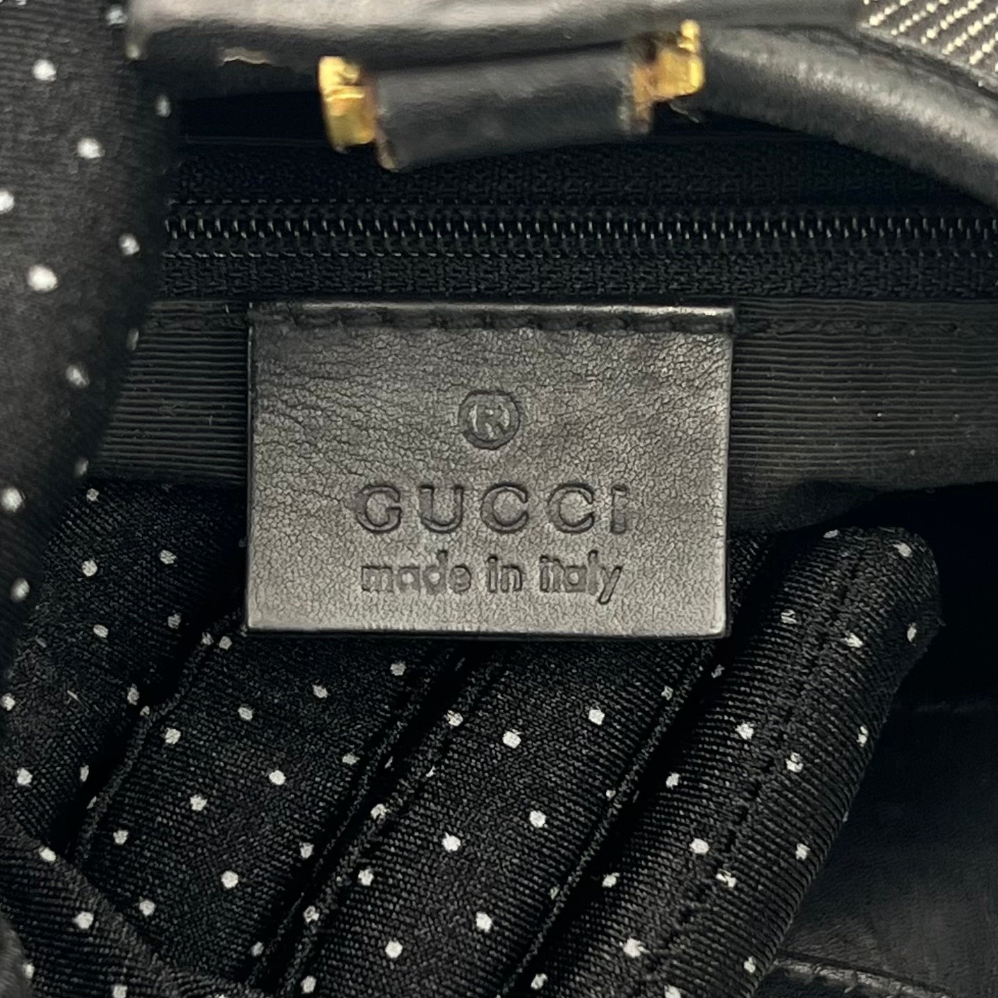 Gucci Dark Gray Monogram Canvas Jackie Hobo Shoulder Bag