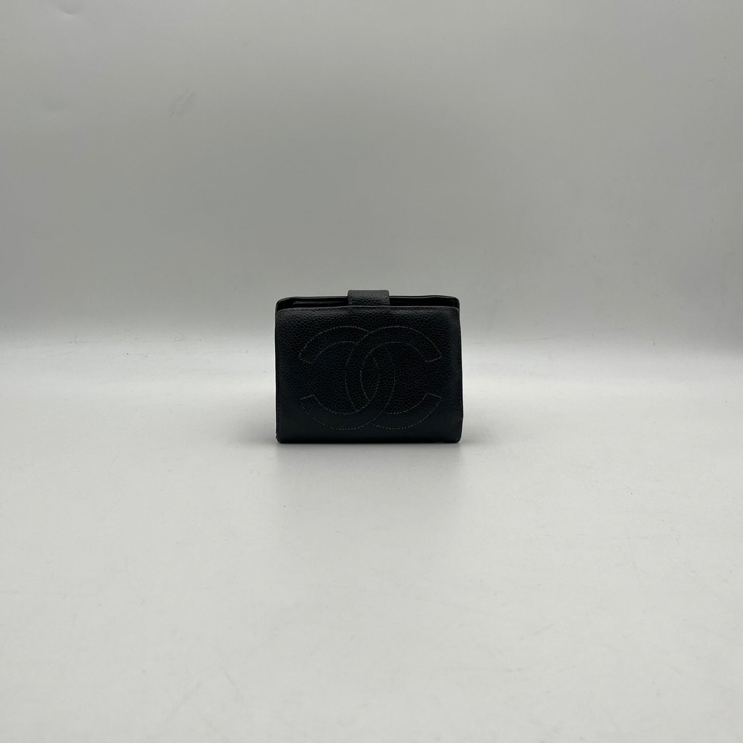 Chanel Black Caviar Compact Wallet