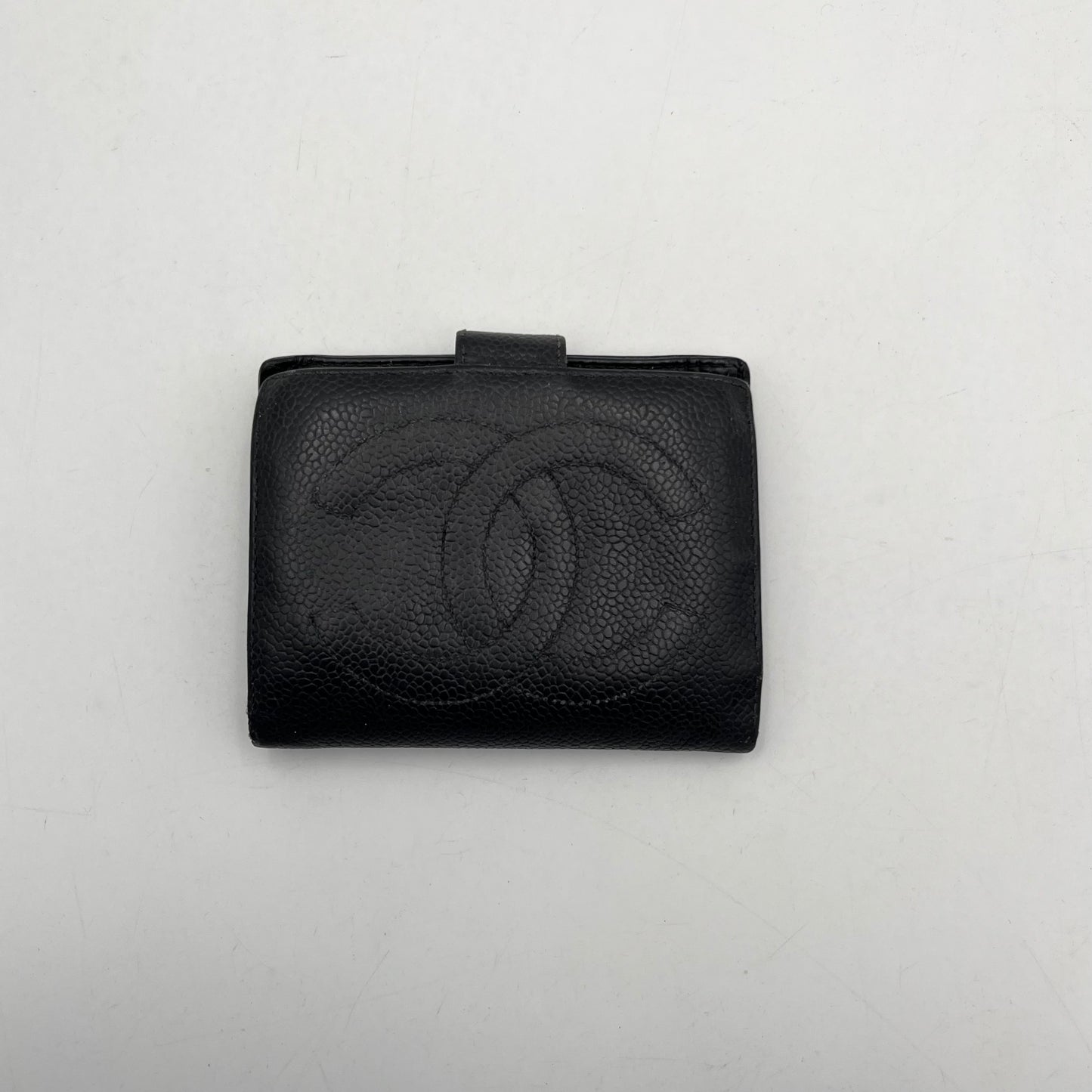 Chanel Black Caviar Compact Wallet