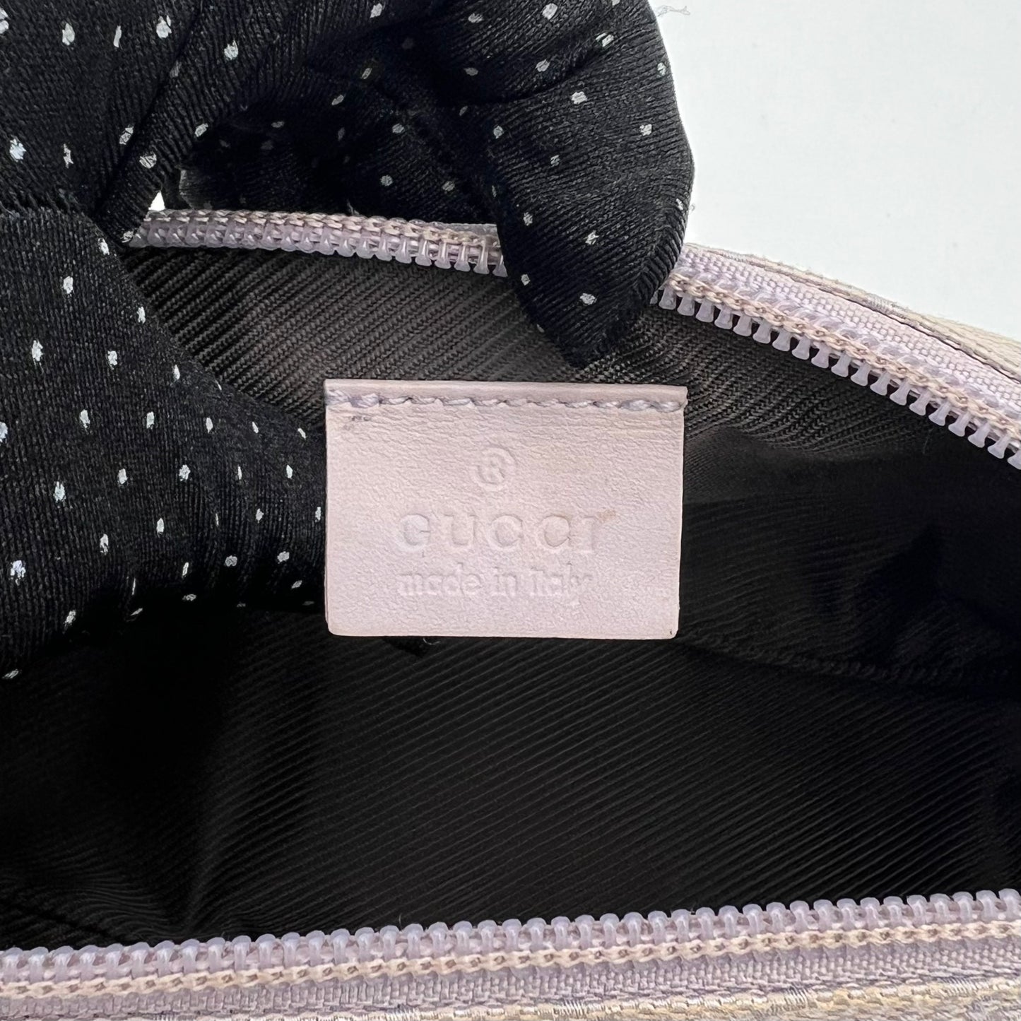 Gucci Lavender Monogram Canvas and Leather Boat Pochette