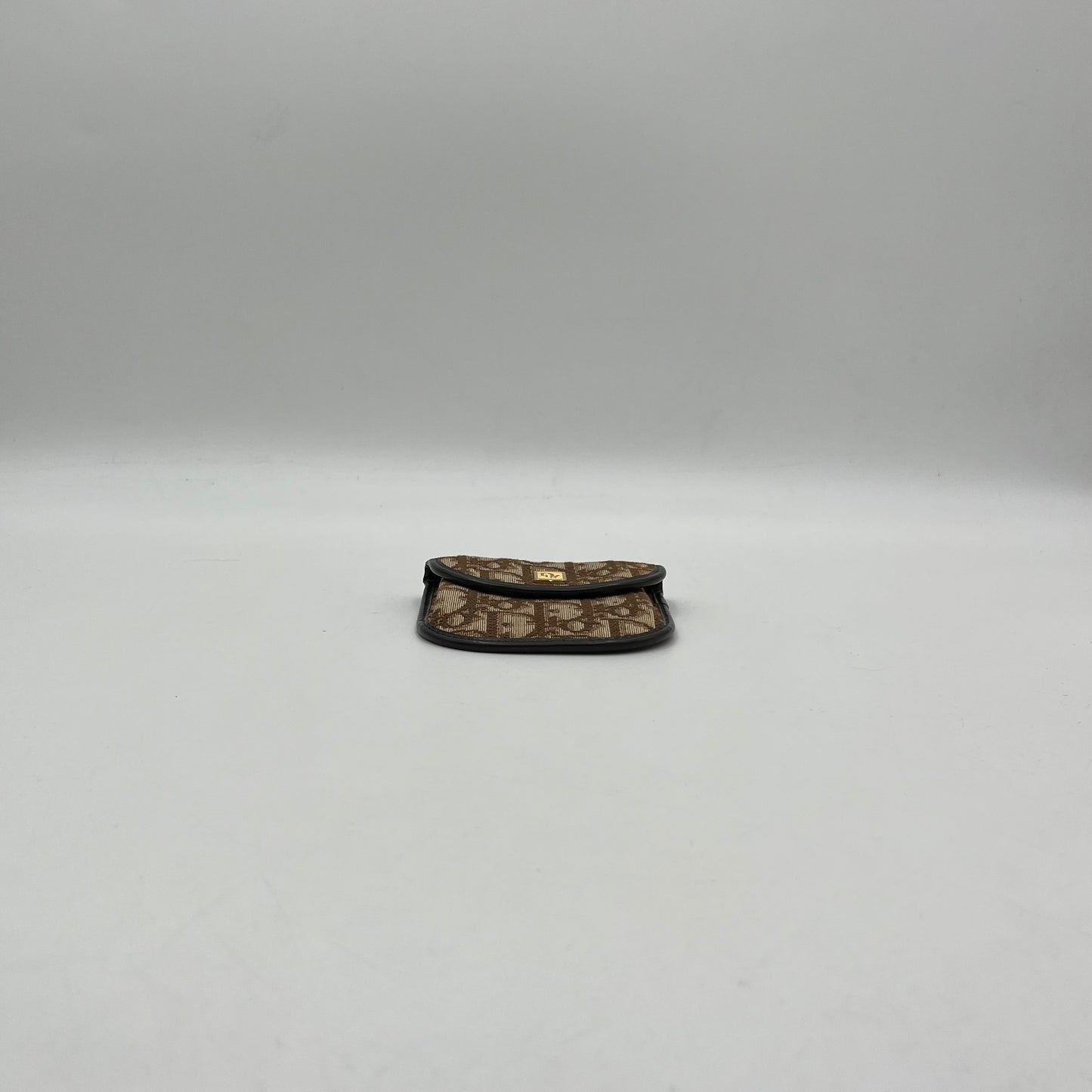 Christian Dior Brown Trotter Canvas Flap Coin Purse