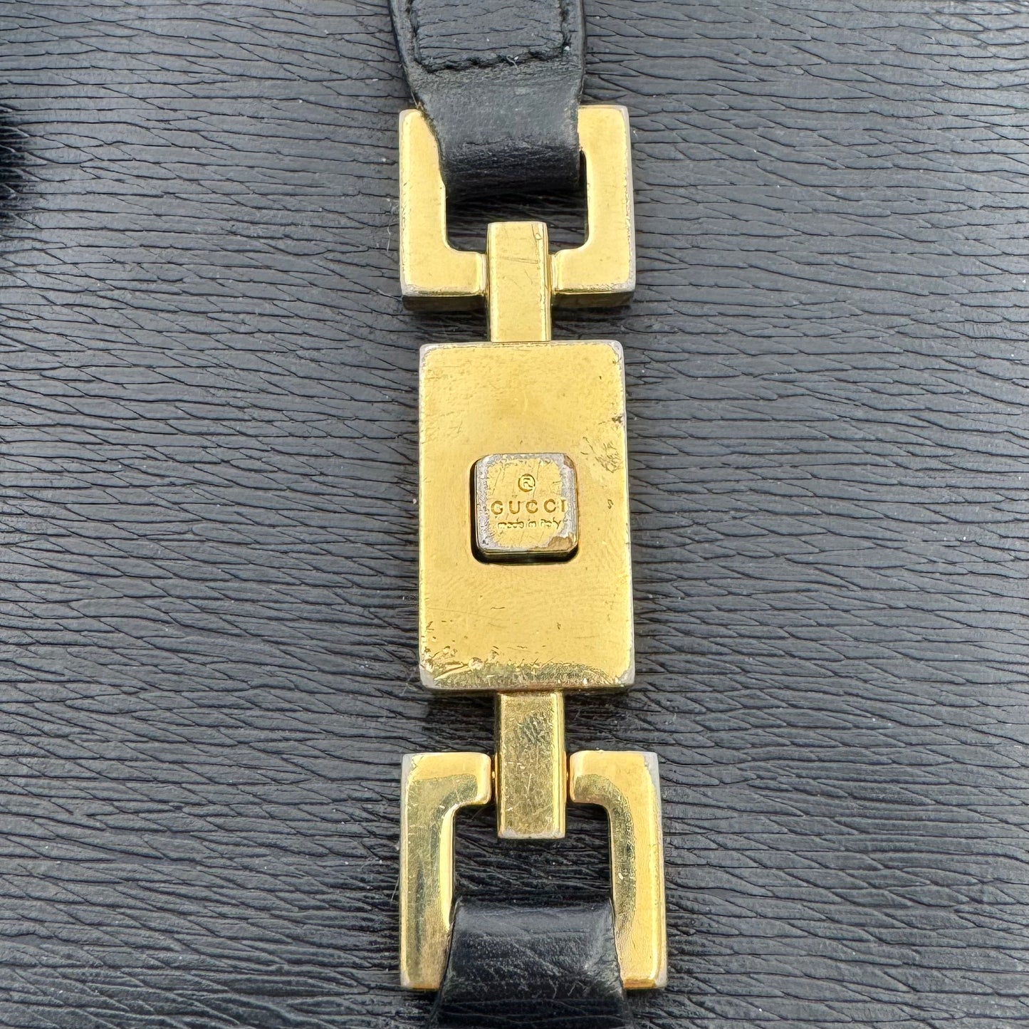 Gucci Black Leather Horsebit Jackie Bifold Short Wallet