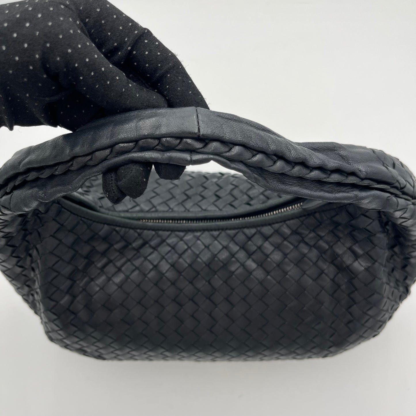 Bottega Veneta Black Intrecciao Hobo Shouder Bag