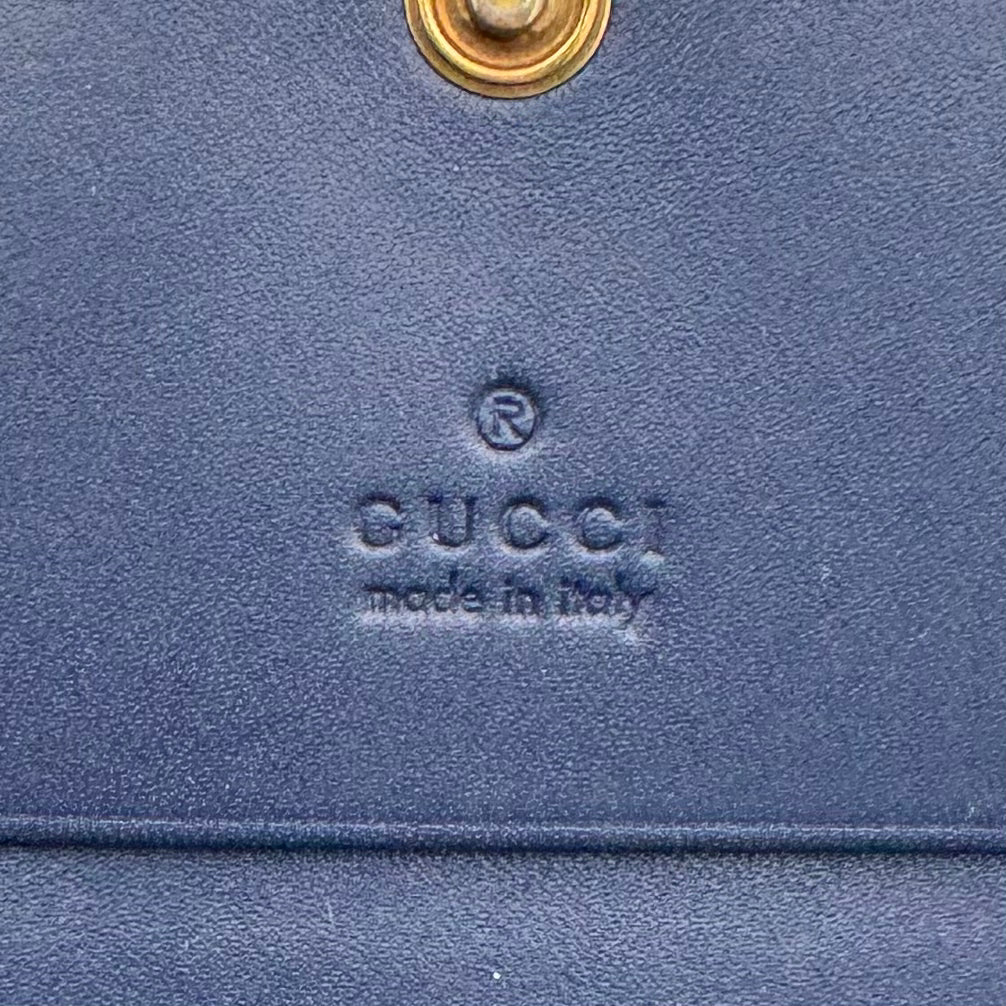 Gucci Floral Denim Marmont Bifold Short Compact Wallet