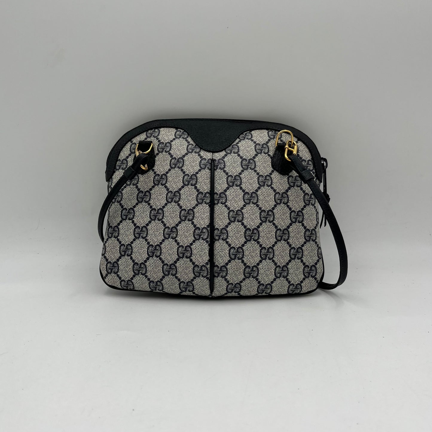 Gucci Blue Monogram PVC Sherryline Ophidia Semi Round Crossbody