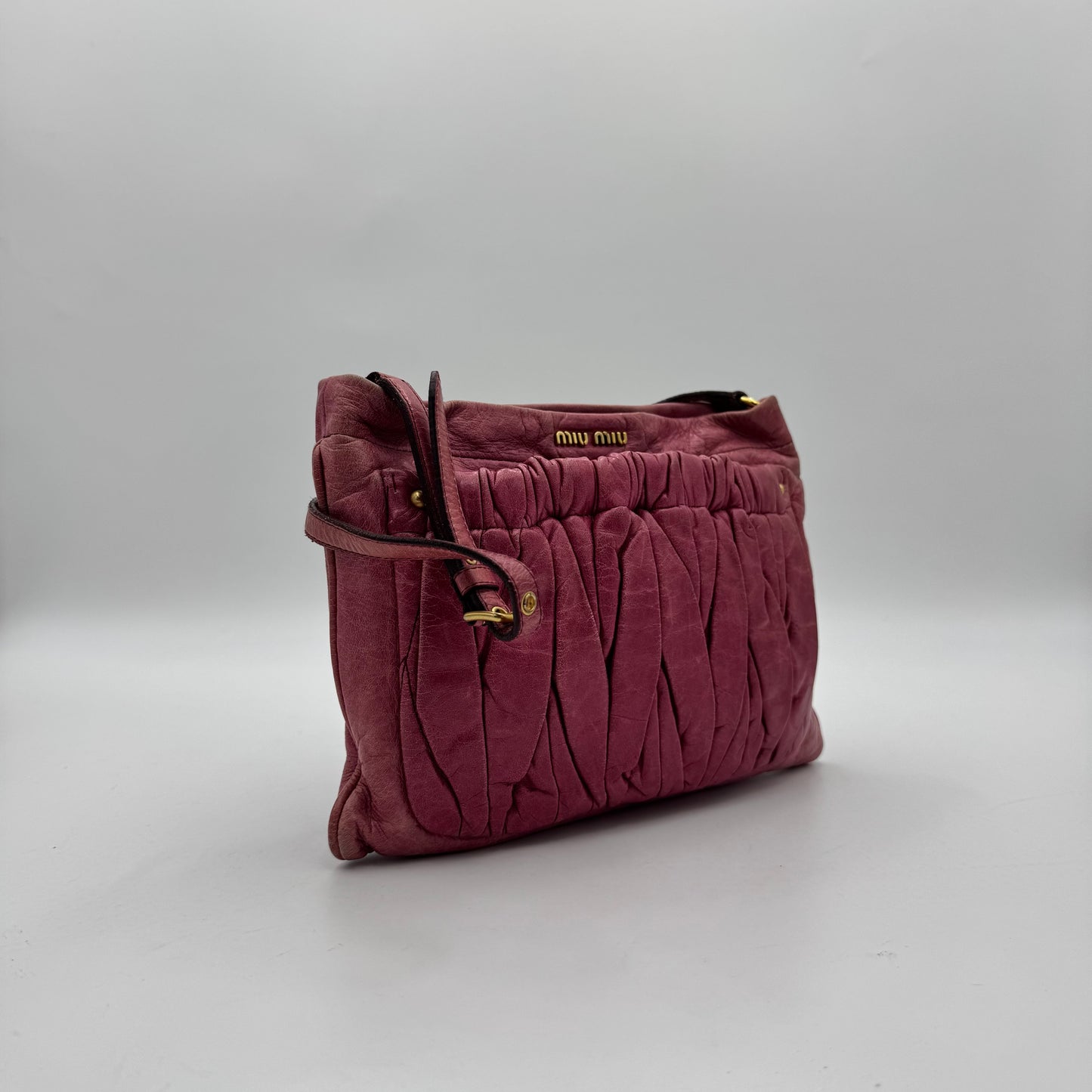 Miu Miu Pink Matelasse Front Pocket Pochette GHW