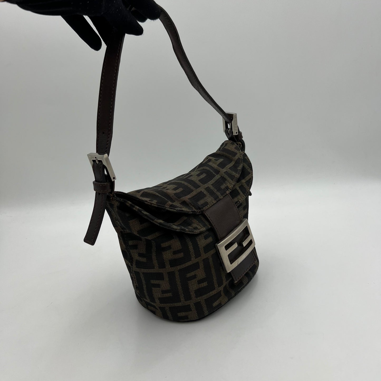 Fendi Tobacco Zucca Mini Bucket Baguette