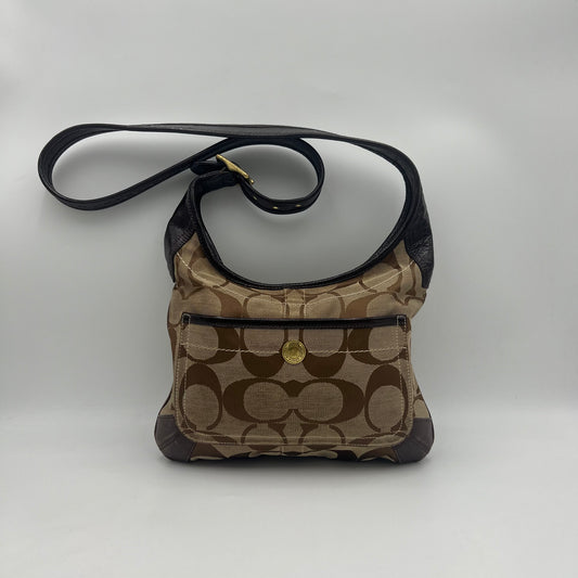 Coach Brown Big C Signature Canvas Hobo Crossbody