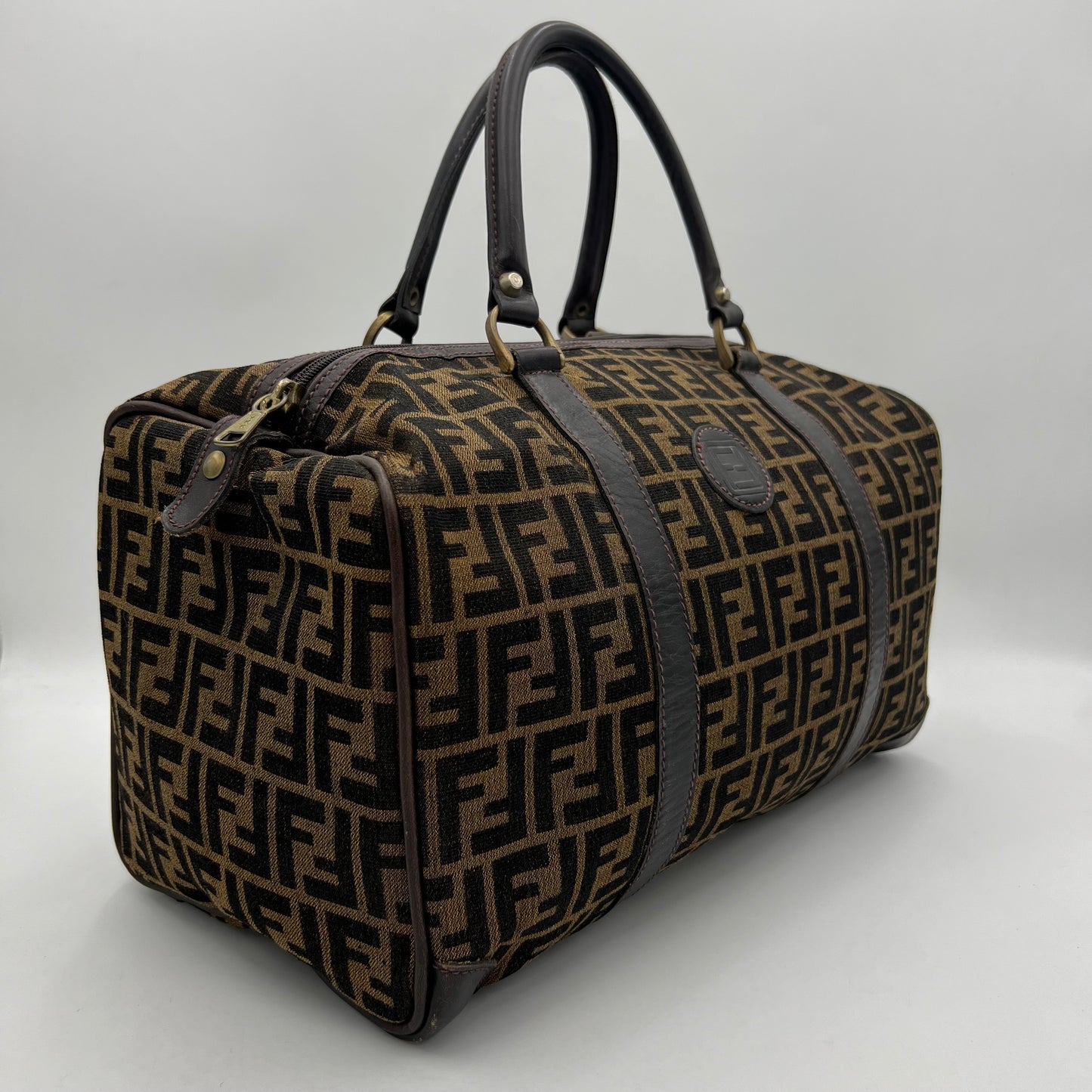 Fendi Vintage Tobacco Zucca Boston 40